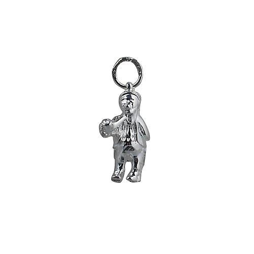 Silver 18x12mm Leprechaun with pipe Pendant or Charm