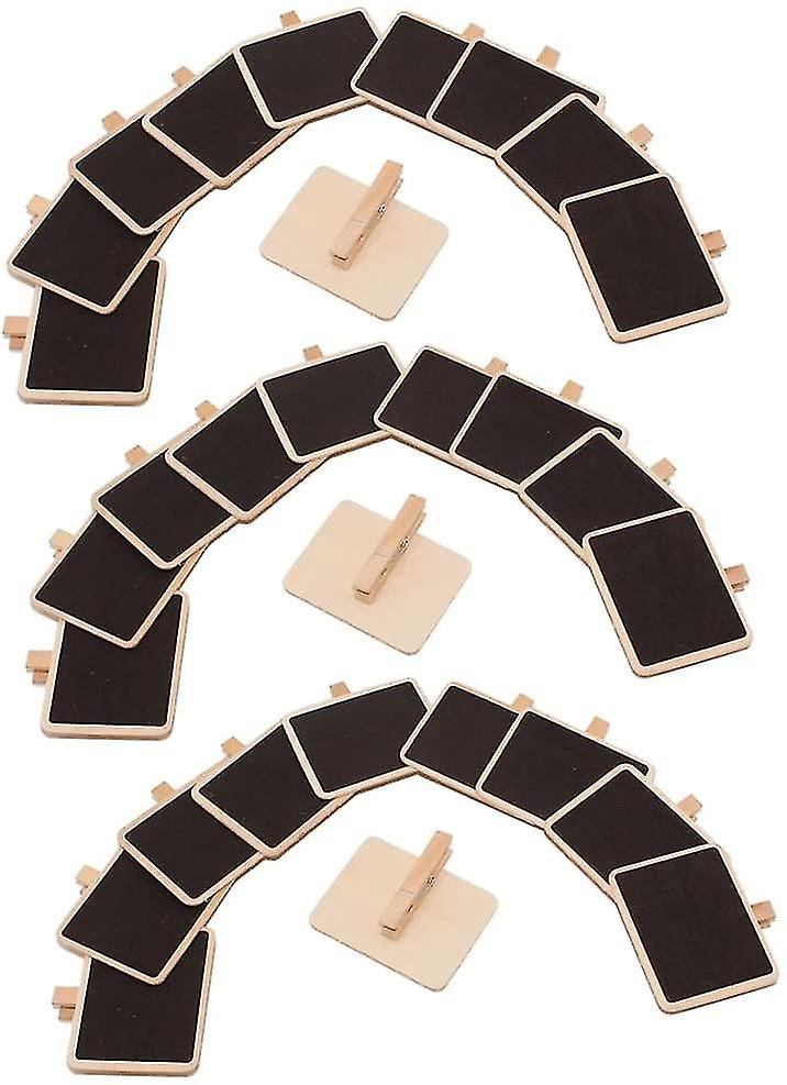 30pack Mini Rectangle Wood Chalkboards, Blackboard With Clips For Wedding