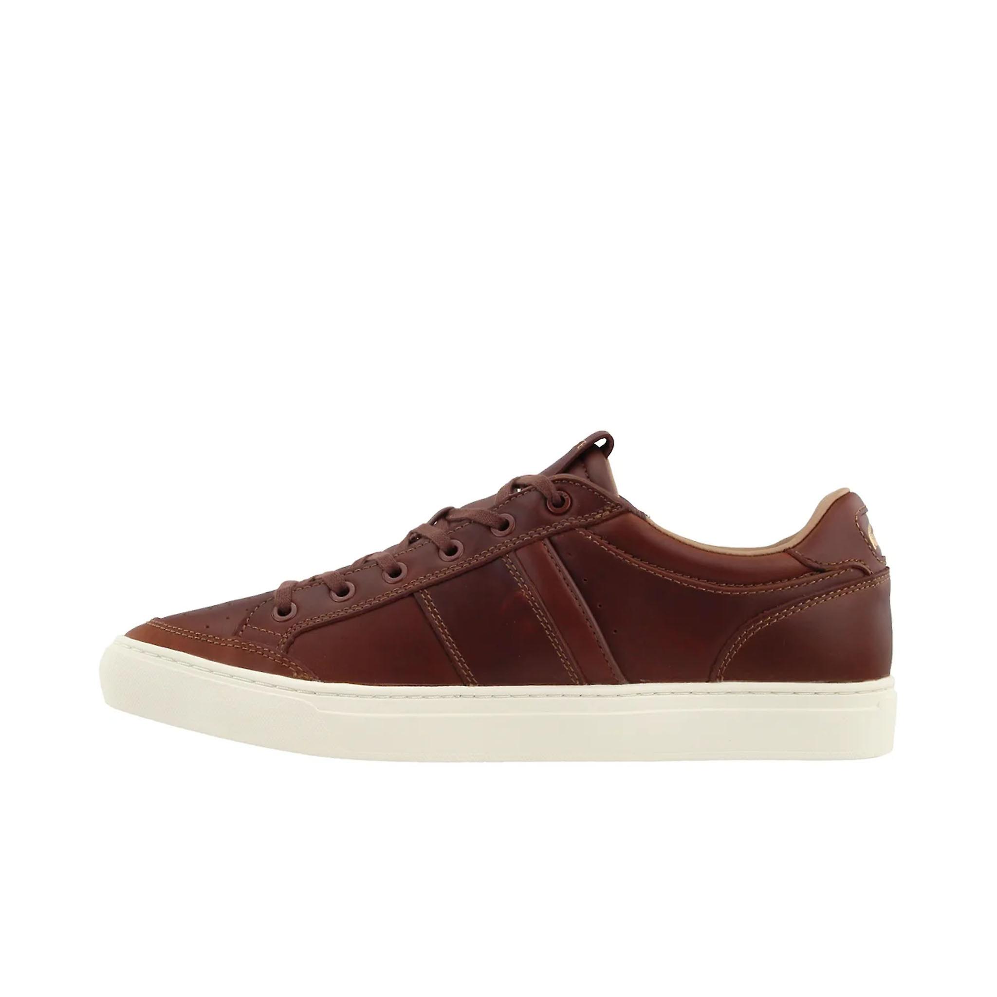 Lacoste Courtline 120 1 Lace-Up Brown Smooth Leather Mens 