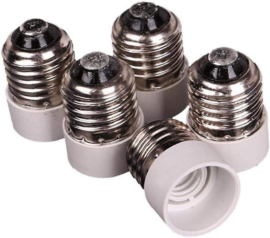 5 PCS E27 to E14 Socket Adapter, Screw Medium to Intermediate Base Light Bulb Socket Adapter Converter Lighting Device Reducer