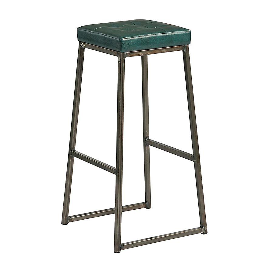 Style High Stool Lacquered metal frame - Teal Padded Seat Pad.