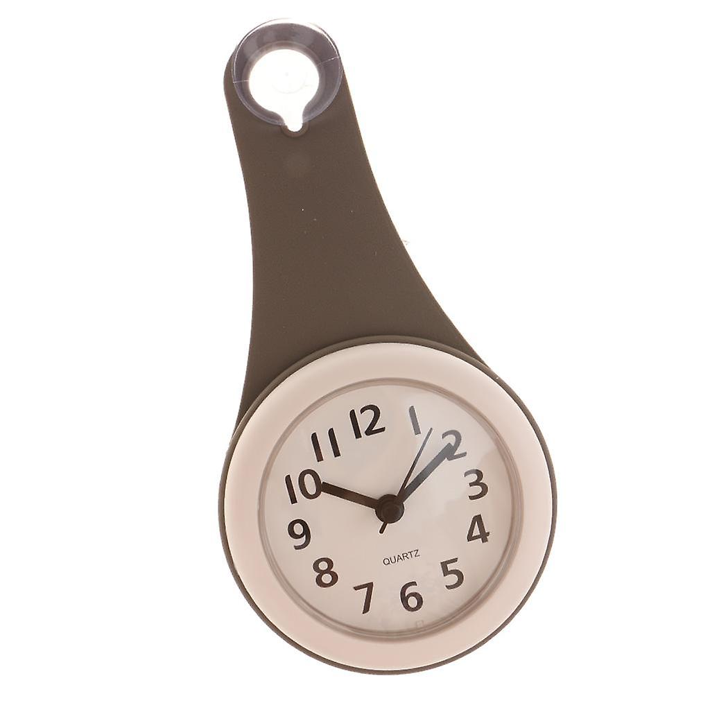 Water Resistant Bathroom Wall Clock with Quiet Sweep Movement Gray