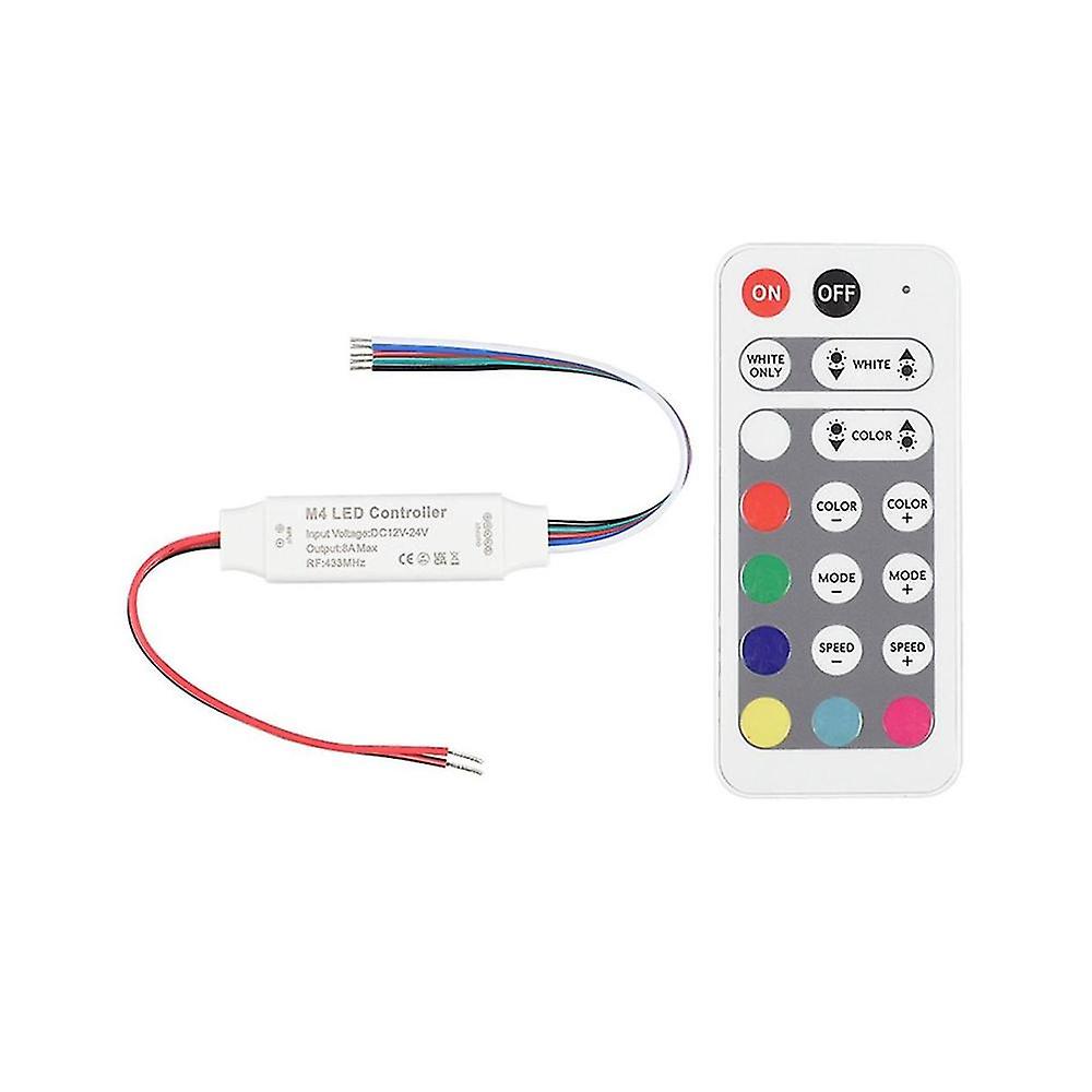 Mini Wireless Radio Frequency 20 Key Remote Control+rgbw Led Light Strip Controller Dc12v-dc24v