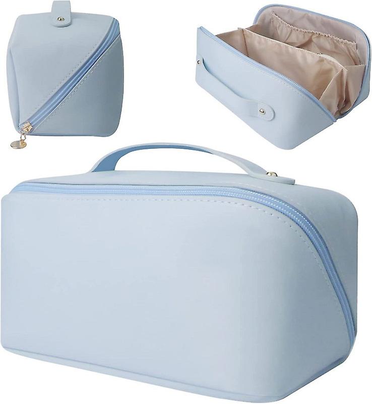 حقيبة ماكياج السيدات ، حقيبة ماكياج السفر ذات السعة الكبيرة ، حقيبة ماكياج كبيرة مسطحة محمولة ، حقيبة مكياج مقاومة للماء ، يمكن أن تستوعب أدوات النظافة و cos