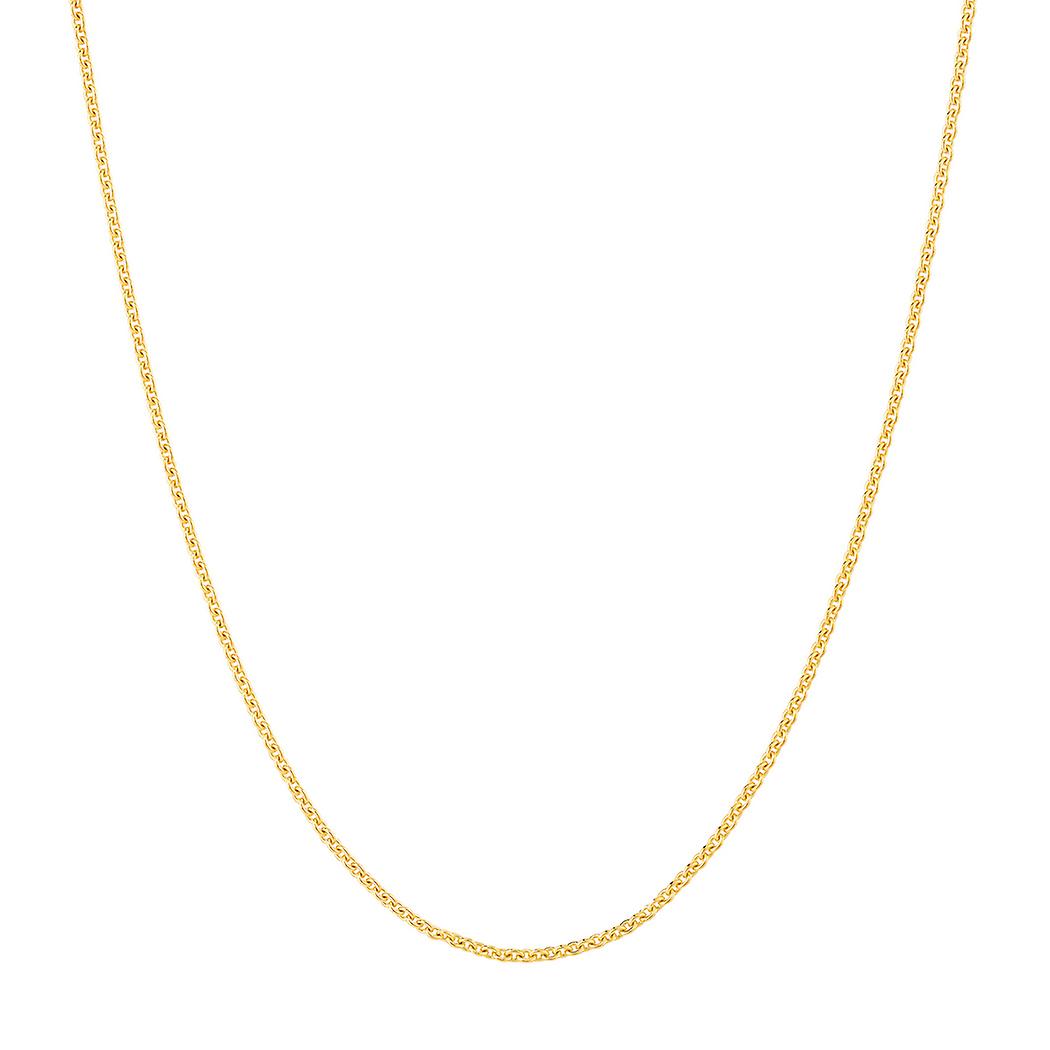 Colar com corrente quadrada ajustável em ouro amarelo maciço 14k, 45 cm (18 polegadas), para homens e mulheres.
