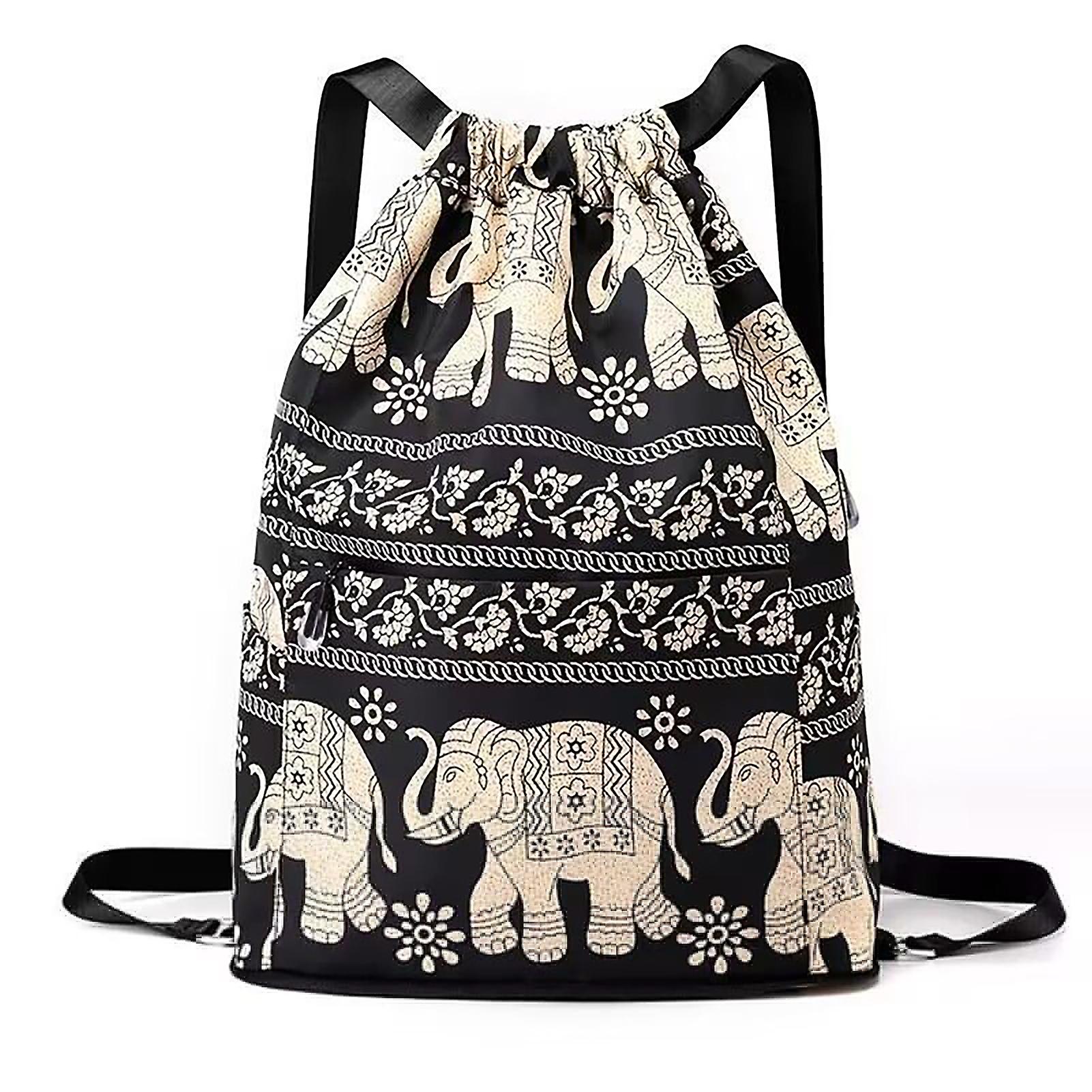 Drawstring Backpack String Bag Anti-theft Water Resistant String Bag With Back Pocket