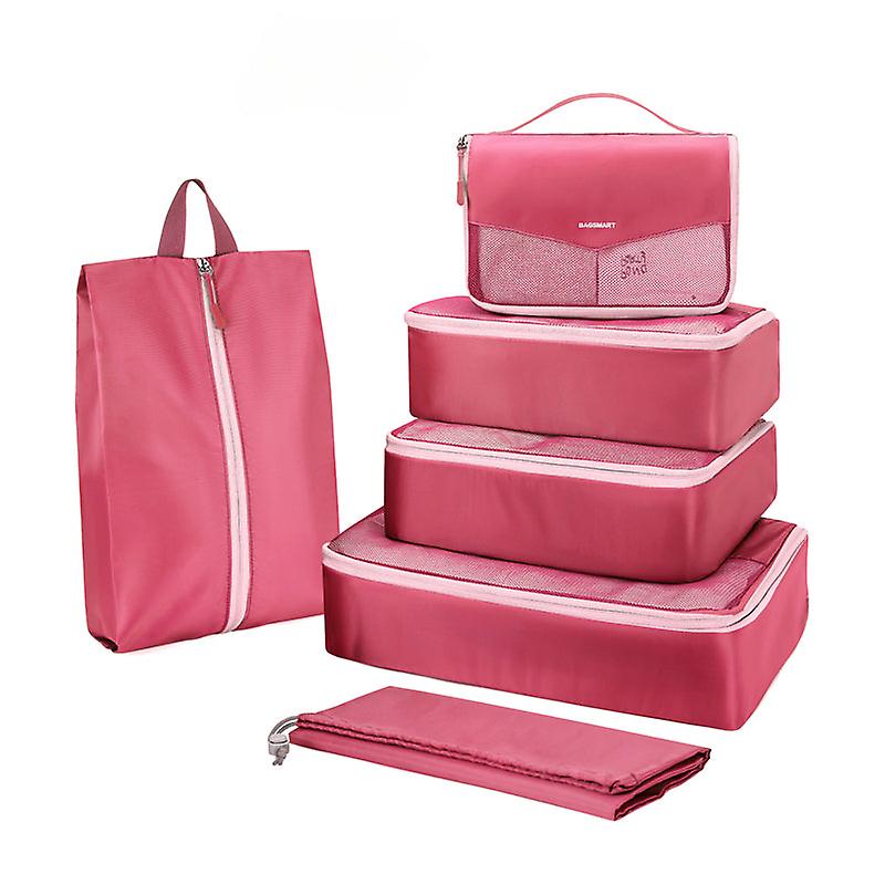 6 Set Packing Cubes For Suitcase,lightweight Essentials With Laundry Bag, Durable Luggage Suitcase Organizer Bag Set Wi