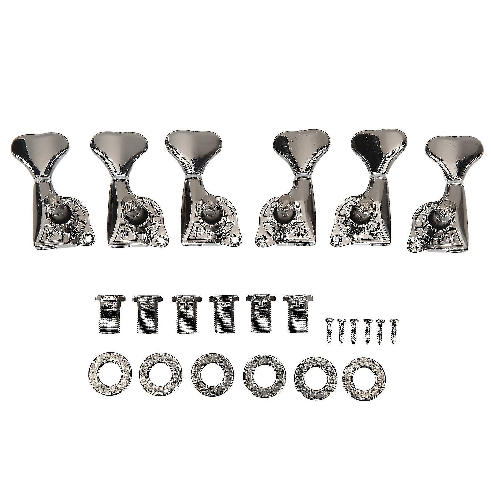 6 Pcs Guitar String Tuning Peg 3R3L Glossy Metal Guitar Sealed Machine Heads String Tuning Keys Tuners Set