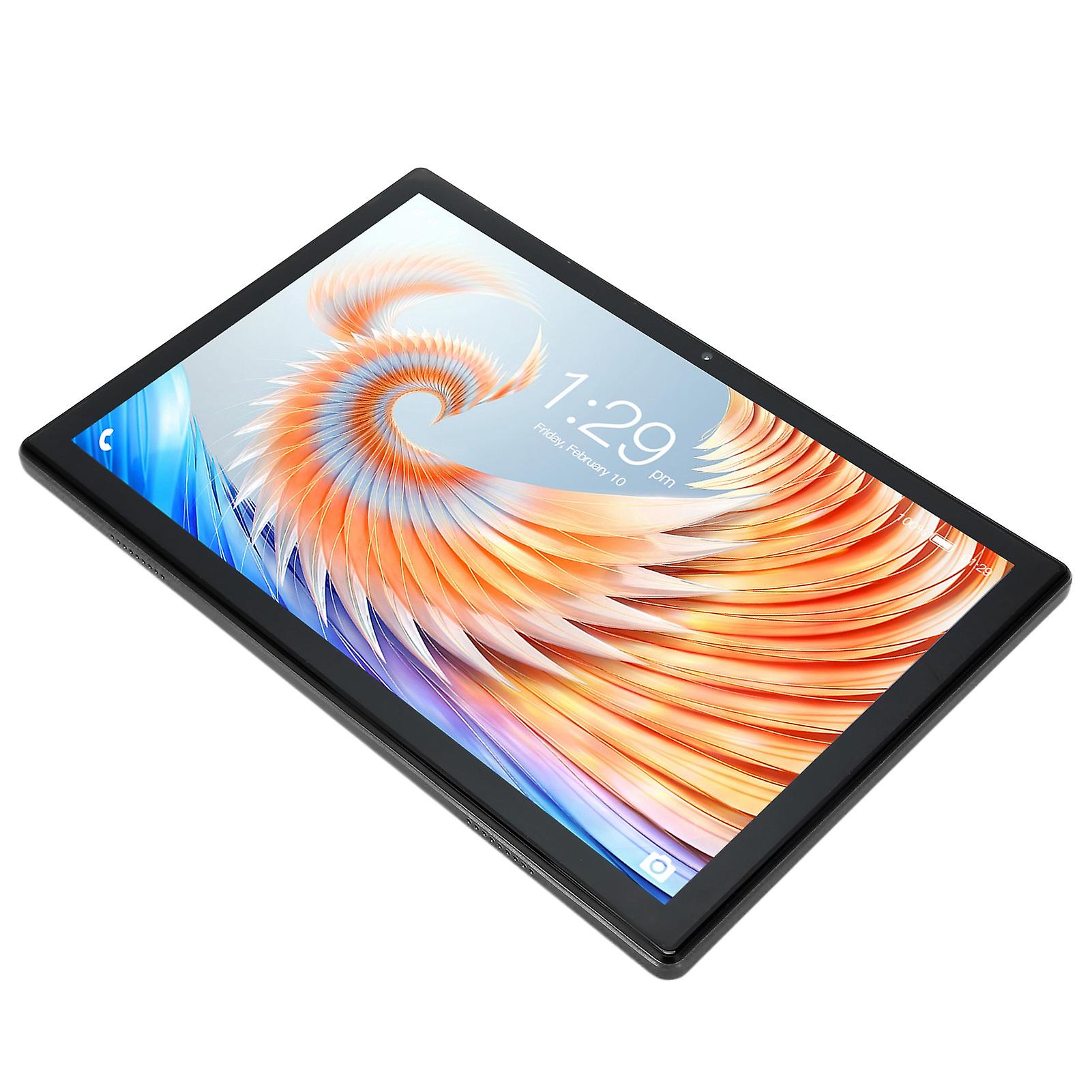 10.1 Inch Tablet for Android 12 8 Core CPU 8GB 256GB 2.4G 5G WiFi Fast Charging Support FHD Tablet 100‑240V Black US Plug 