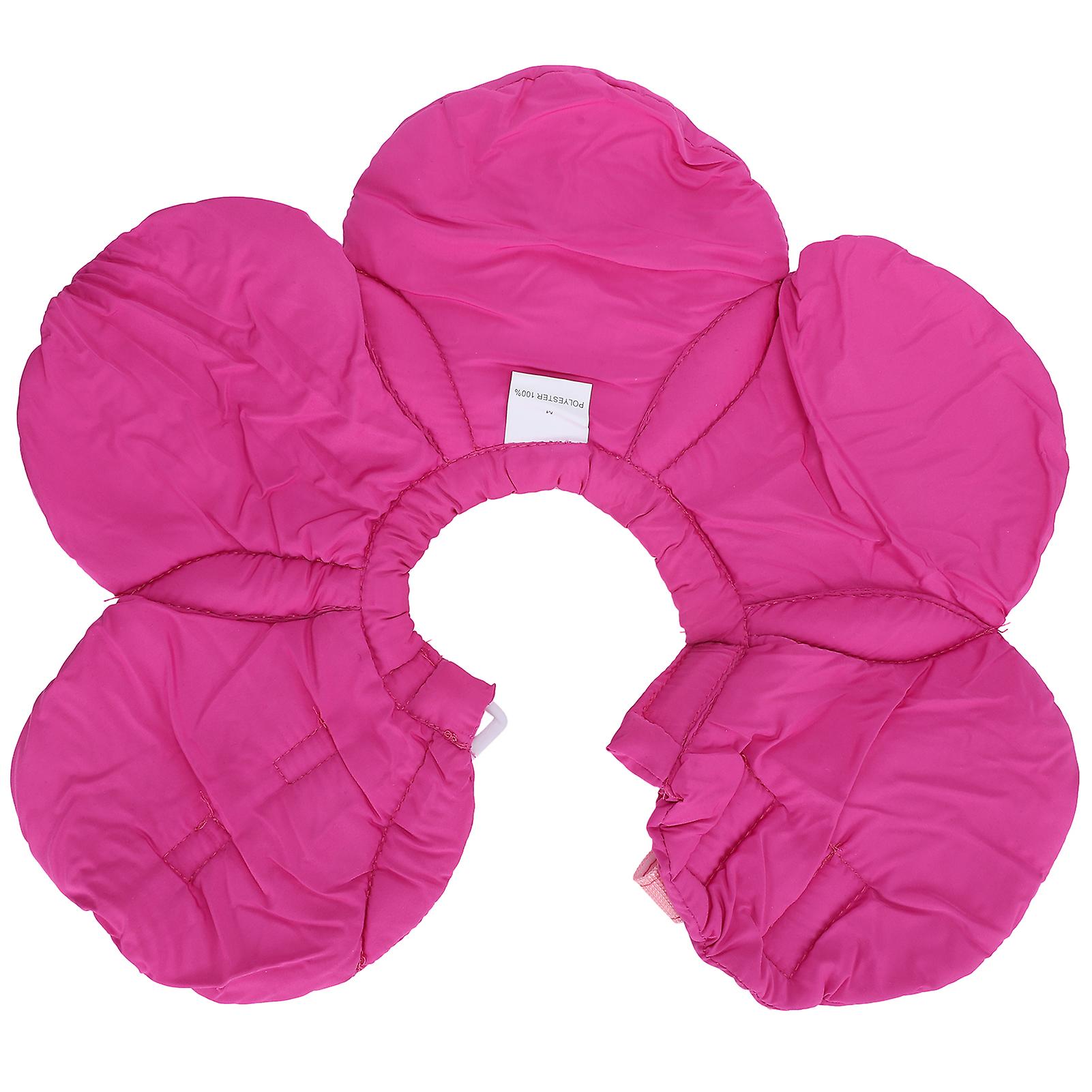 Dog Protective Collar Adjustable Soft Purple Flower Shape M