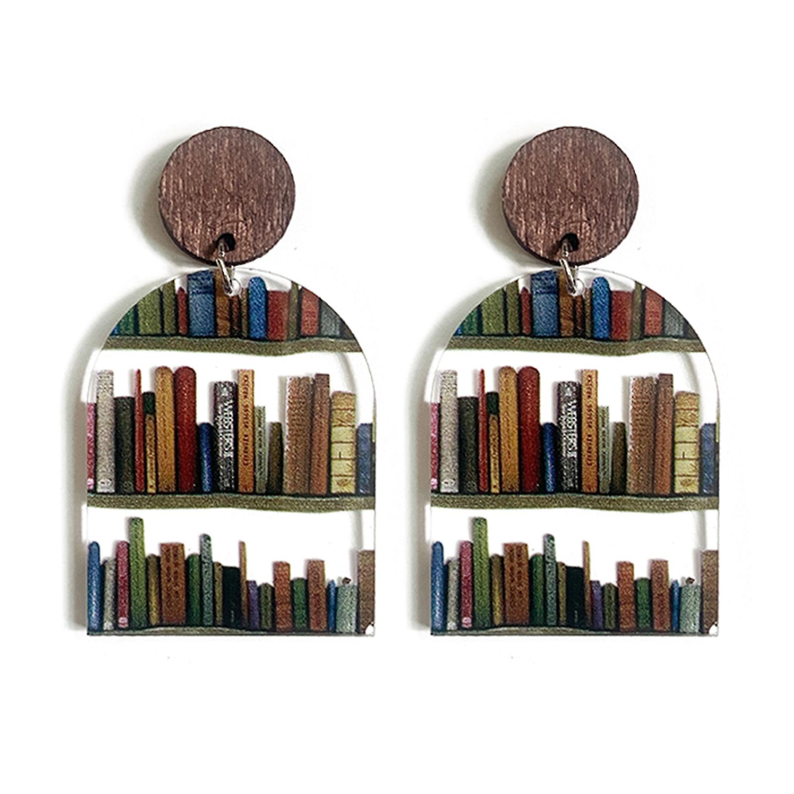 Classic Drop Earrings Ear Decorations Hypoallergenic Acrylic Bookshelf Hook Jewelries For Teacher's Day Christmas Gift