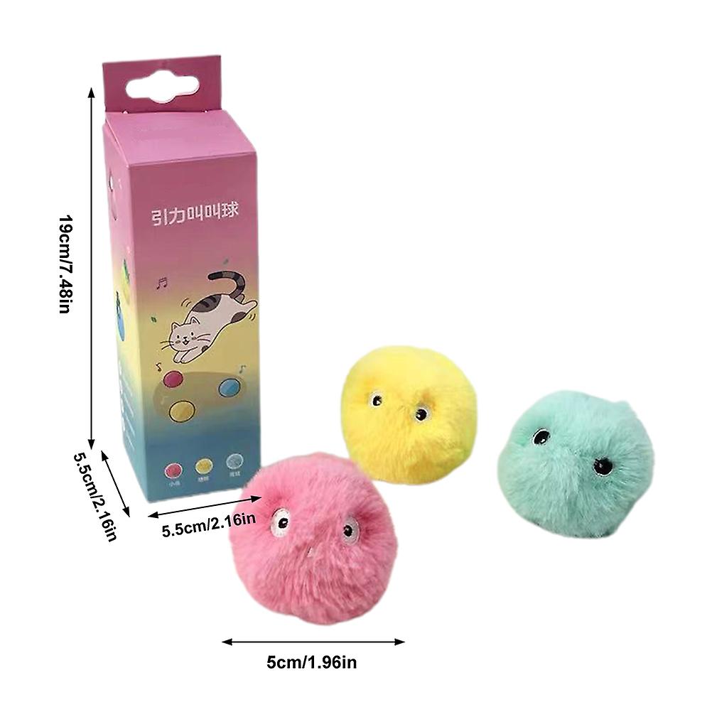 Plush Catnip Ball Toy 5cm Soft Chirping Interactive Cat Toys 3pcs