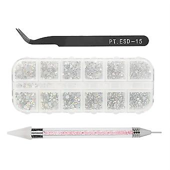 Nail Art Rhinestone Curved Tweezer Silicone Dotting Pen Manicure Decor Set Nail Art Tool
