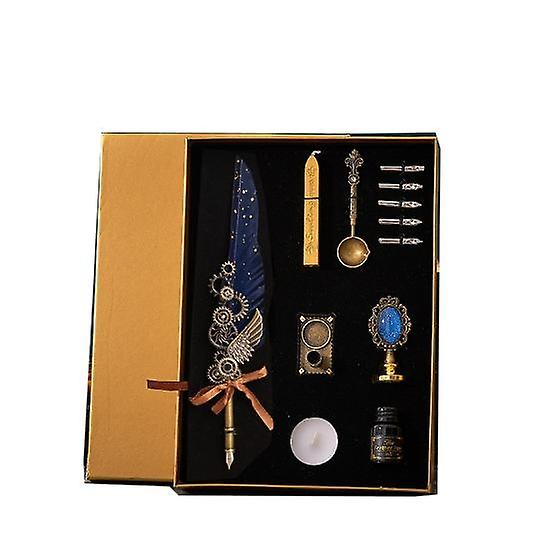 Large retro high-value feather pen dip pen gift box