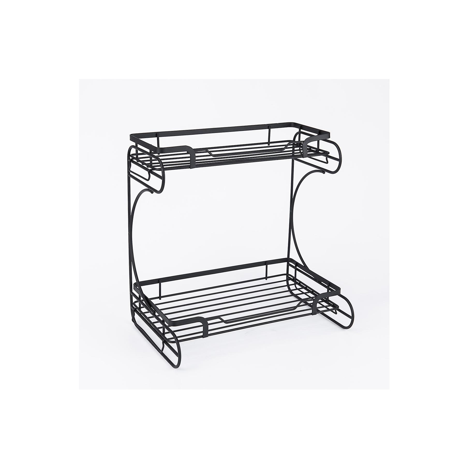 Double Wall 2 Tiers Seasoning Rack Kitchen Counter Shelf
