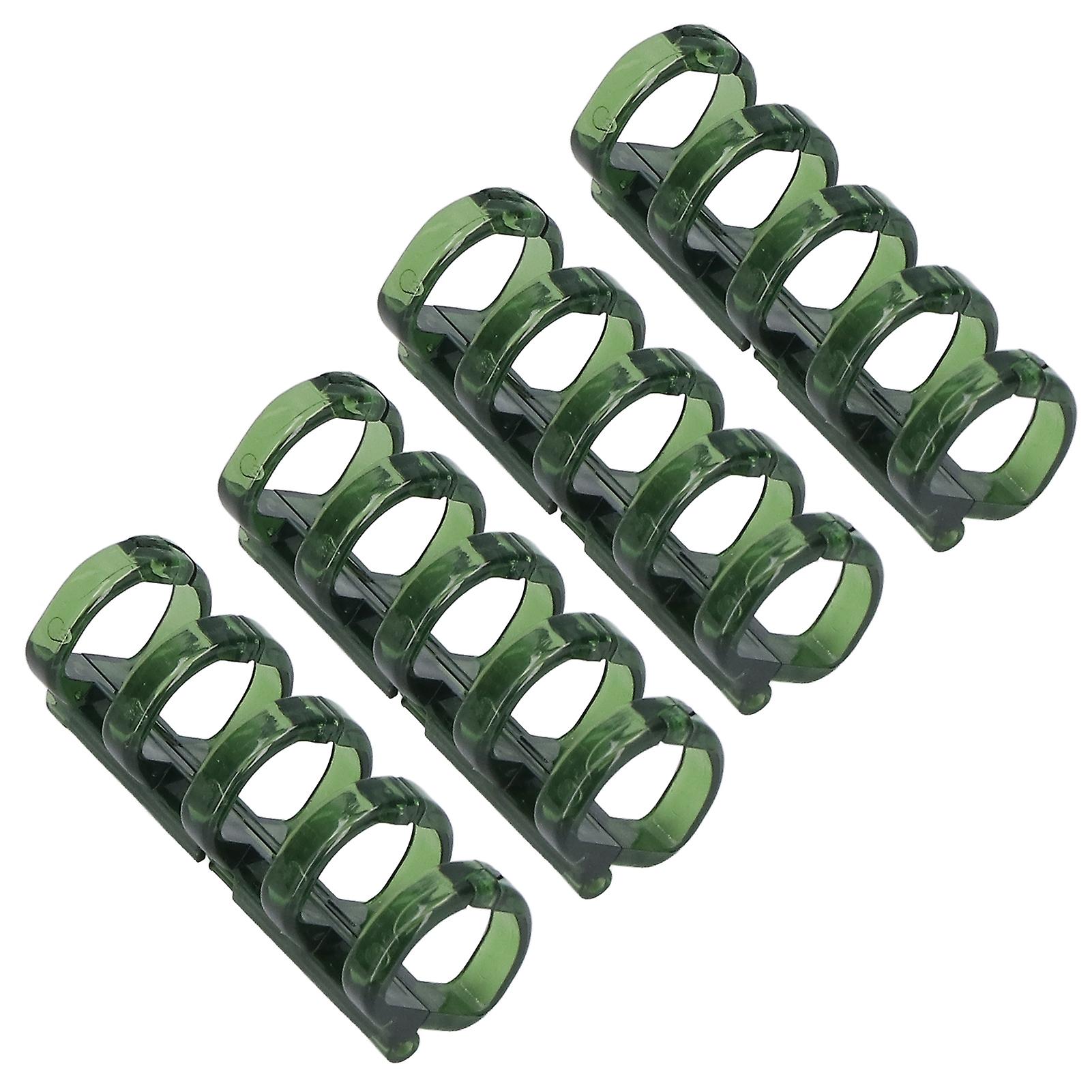 20Pcs Green 11mm Plastic Binding Rings, 5-Hole, 60 Sheets Capacity