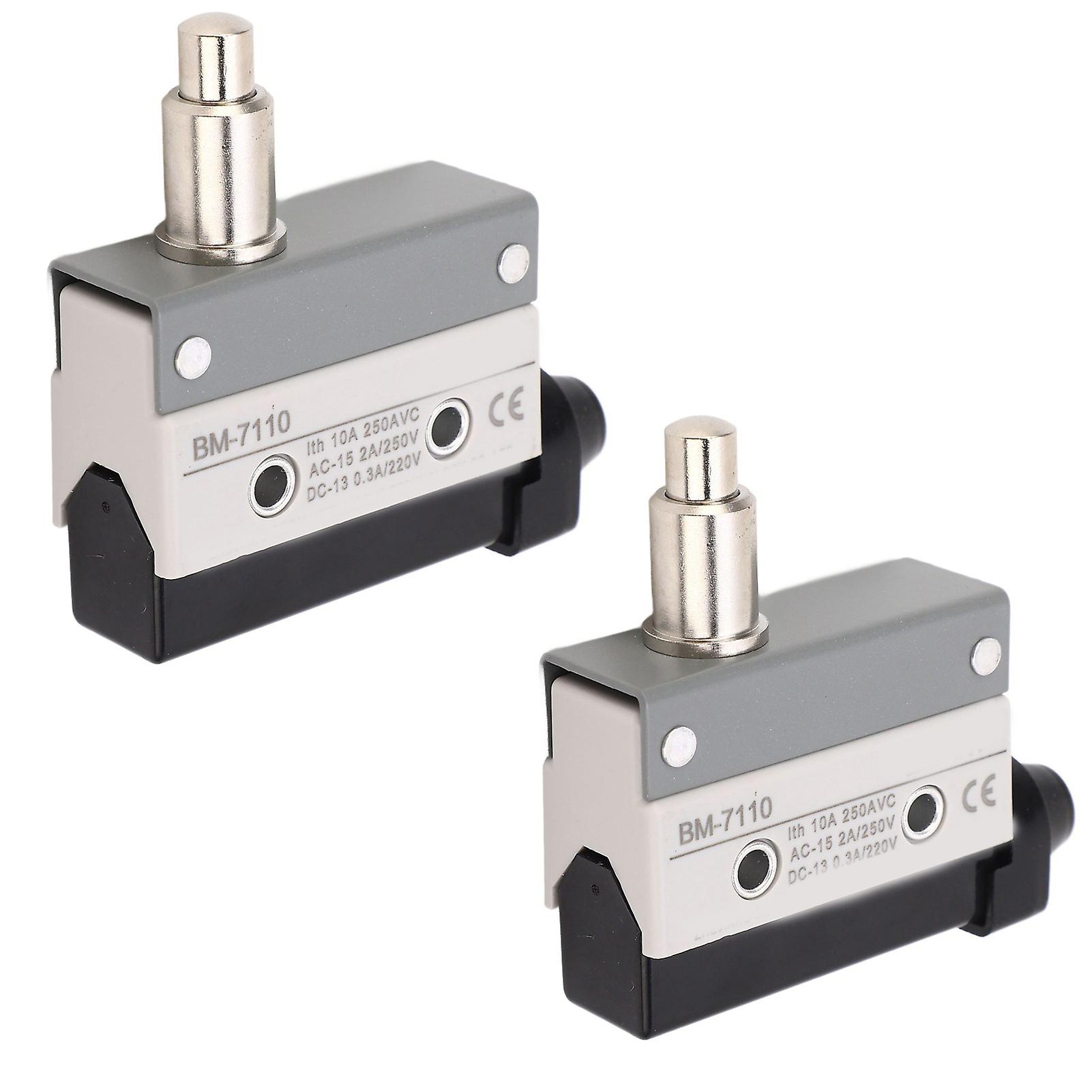 2Pcs Sealed Limit Switch Adjustable Momentary Limit Switch Pin Plunger NO+NC 250VAC 