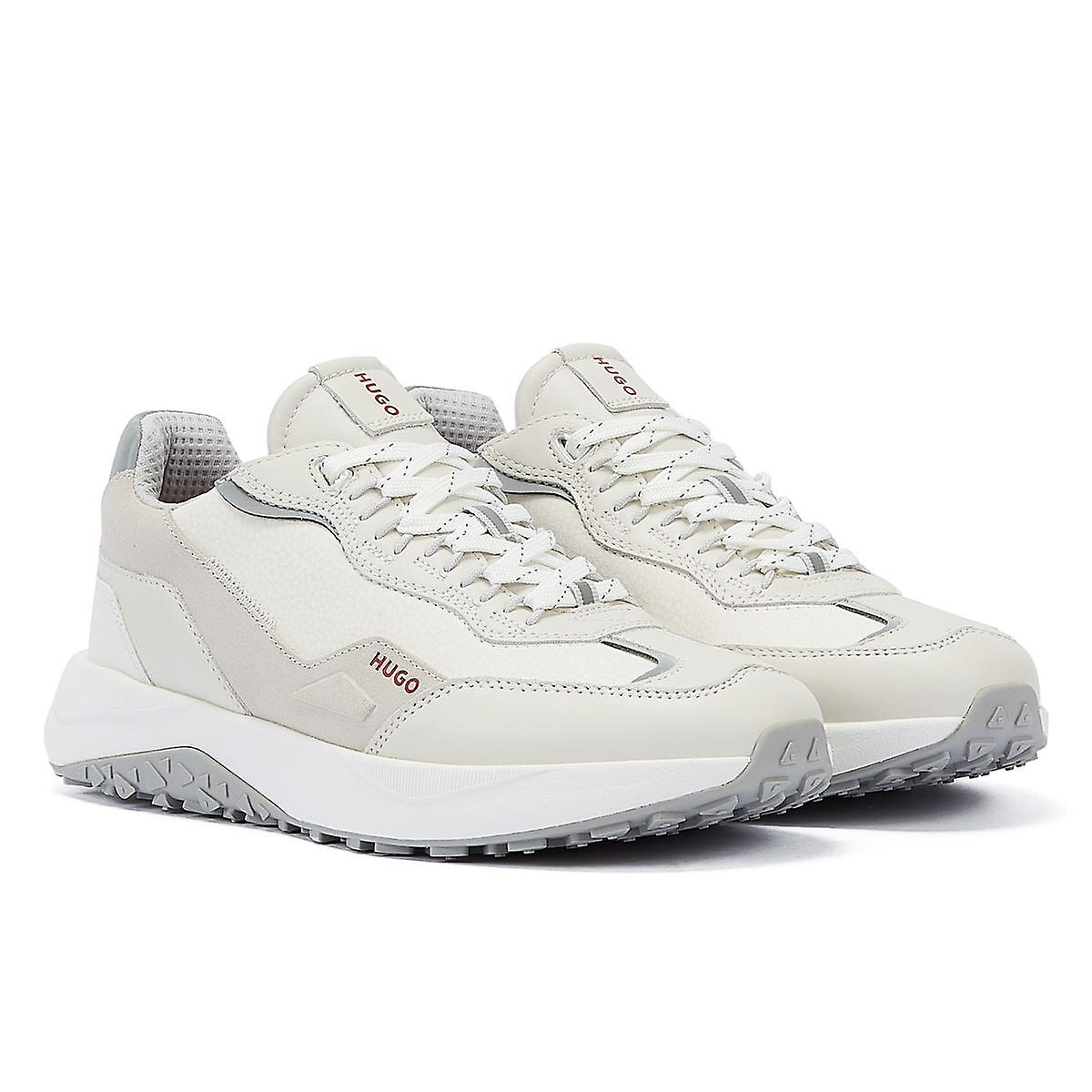 Hugo Kane Running Leather Men's White Trainers