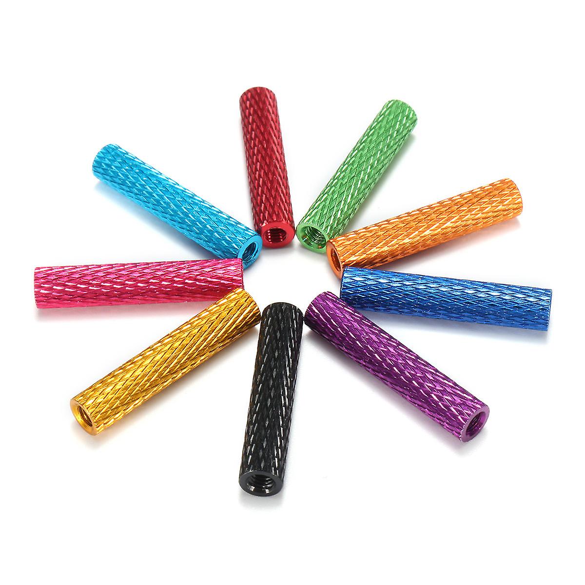 M3as17 50pcs M3 25mm Knurled Standoff Aluminum Alloy Anodized Spacer