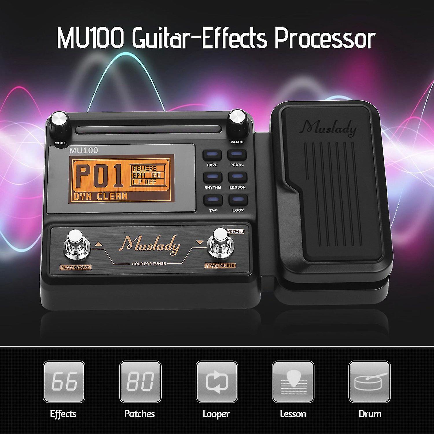Muslady Mu100 Guitar Multi-effects Processor Electric Guitar Effect Pedal Supports 180s Loop Recordi