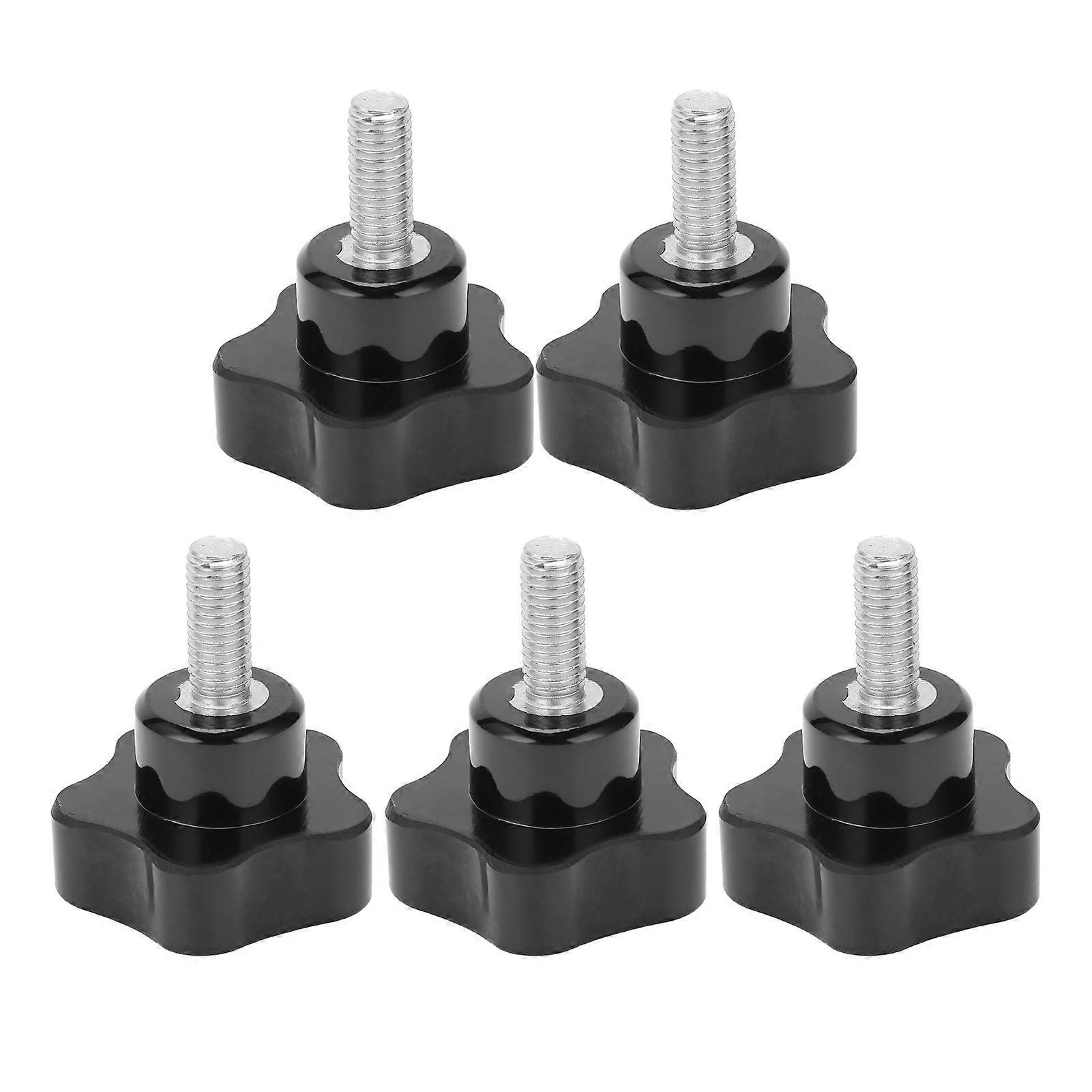 5pcs Knob Bolt Lathe Hand Grip Twist Knob Nut Screw Fivestar Plum Locking Handle M8x40x20