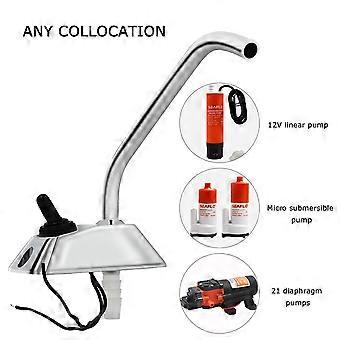 12V Electric Water Pump Faucet Tap Switch For 10mm/0.4in ID Hose Replacement For Caravan Motorhome Rv