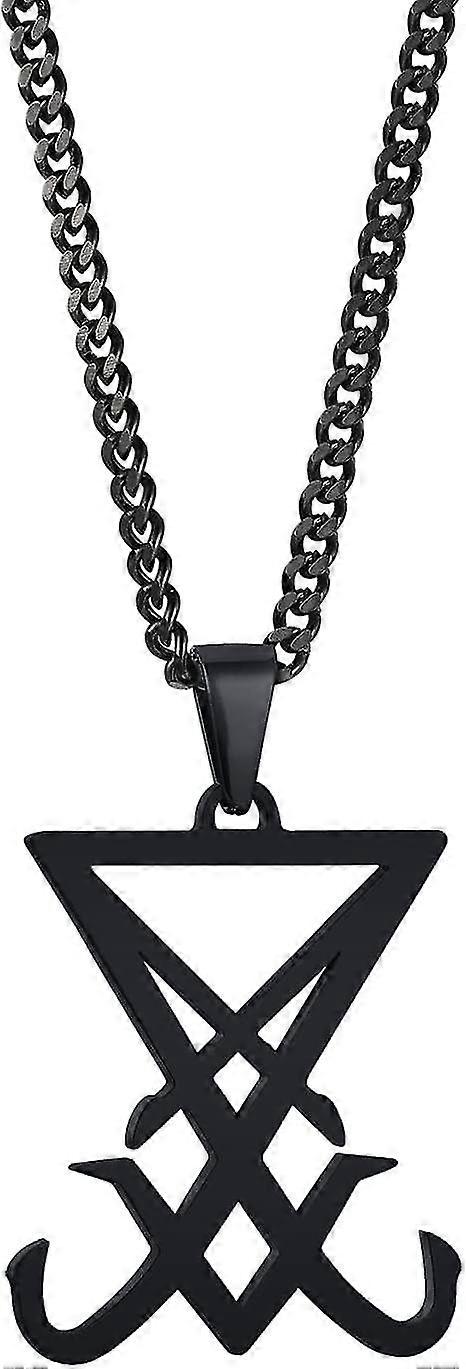 MEALGUET Satanský náhrdelník Symbol Lucifera Náhrdelník Pentagram Pentakl Náhrdelník Bafomet Přívěsek Nerez Okultní gotika Gótština Luciferian pro