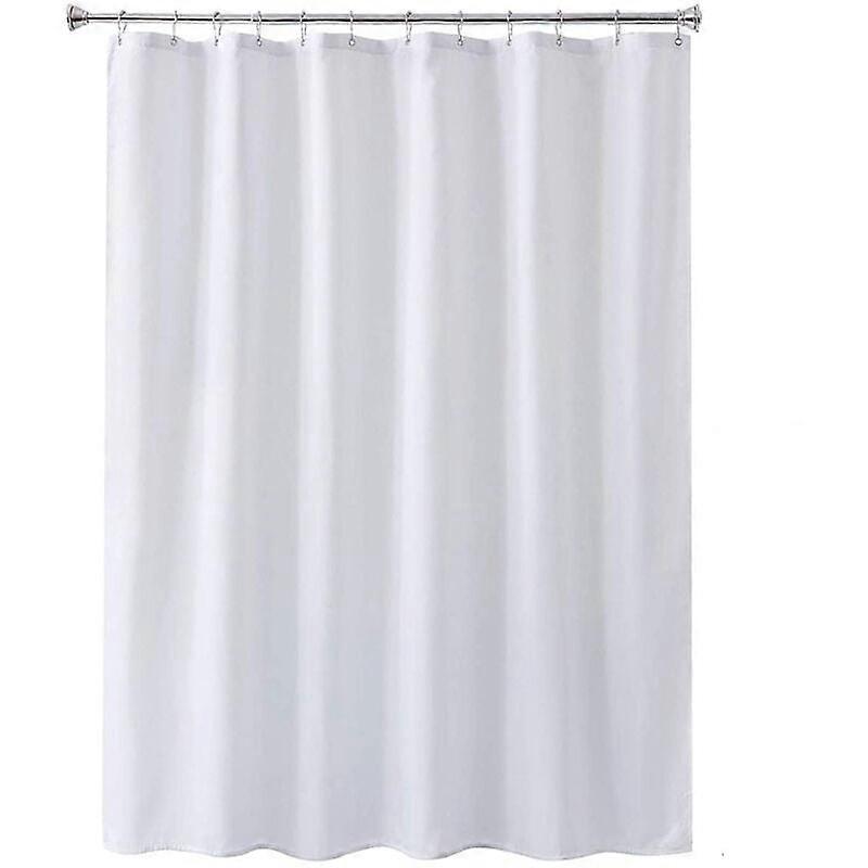 White Shower Curtain Waterproof and Mildew Proof Bathroom Curtains with Grommets and Anti-Rust Hooks 80X180CM (White)