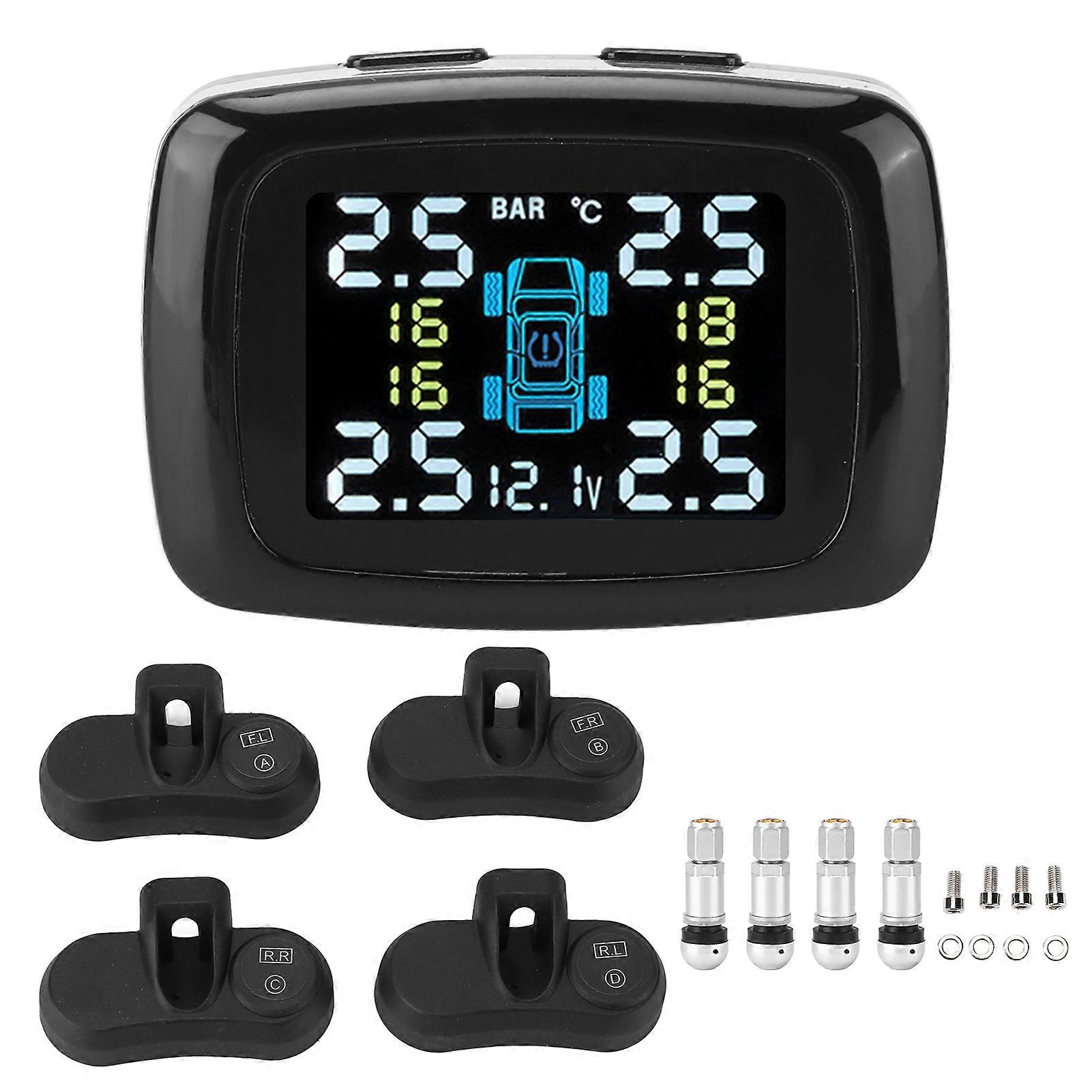 Smart TPMS Cigarette Lighter Tire Pressure Monitoring Alarm System with 4 Internal Sensors NO.01428