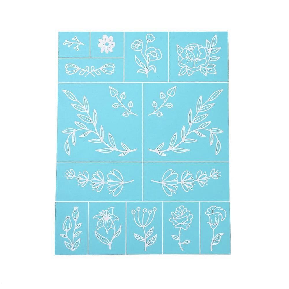 2Pcs Self-Adhesive Silk Screen Printing Stencil Flower Pattern 28x22cm