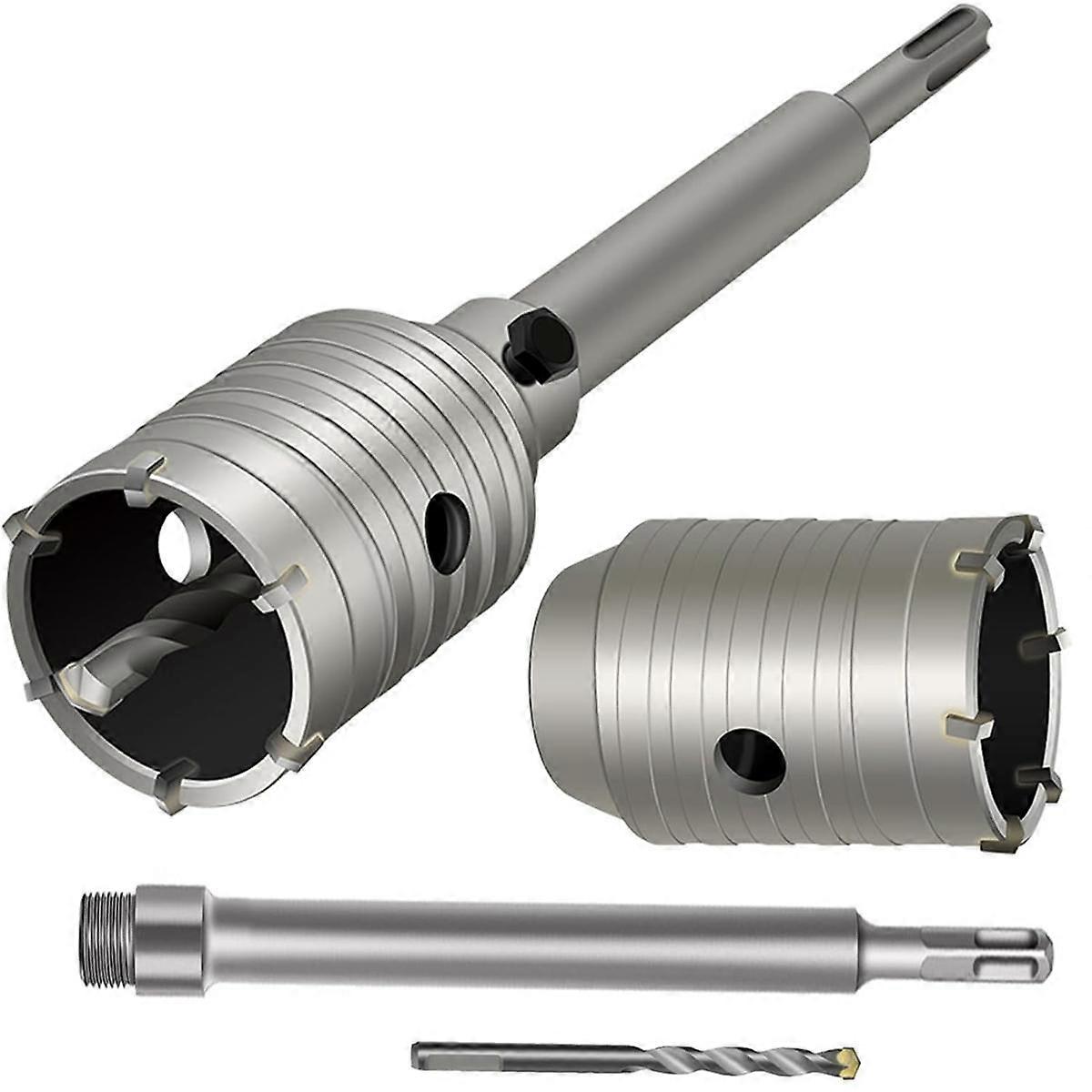 1 conjunto de serra copo de concreto de 2 1/2 polegadas com haste SDS Plus de 220 mm, broca de serra de parede de 65 mm para Cemen