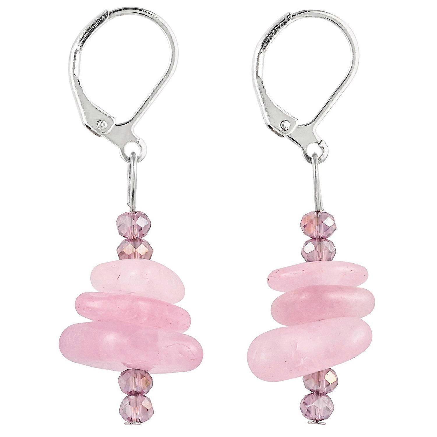 Earrings-Pink Quartz Charm-Sparkling Drops