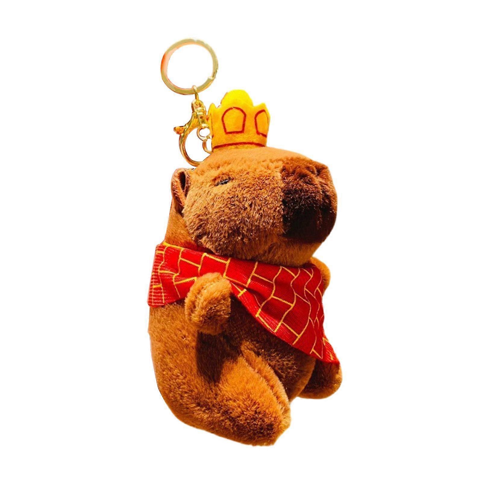Capybara Plush Toy Keychain Plush Capybara Keychain for Family Birthday Gift with hat