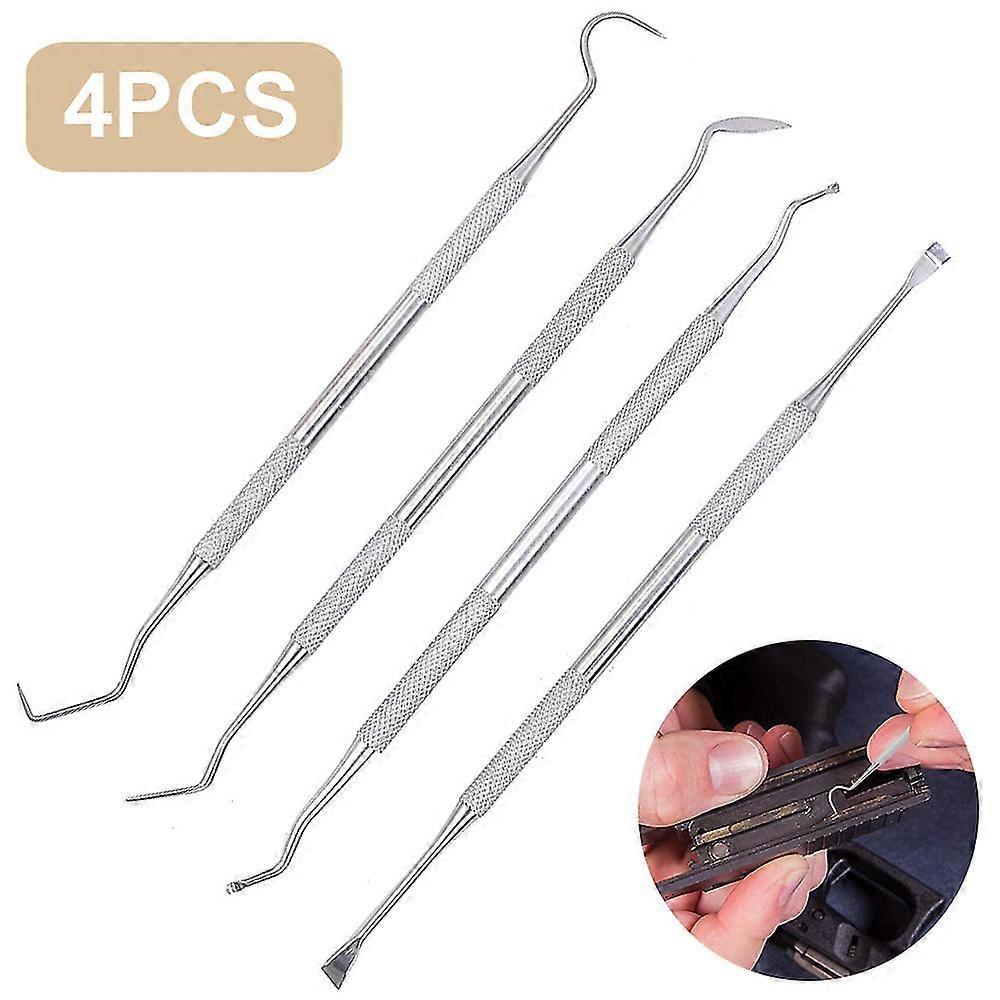 4pcs Airsoft Gun Cleaning Tool Stainless Steel Pick Set Tactical Rifle Pistol Gun Double-end Tool Professional Cleaning Set Tw