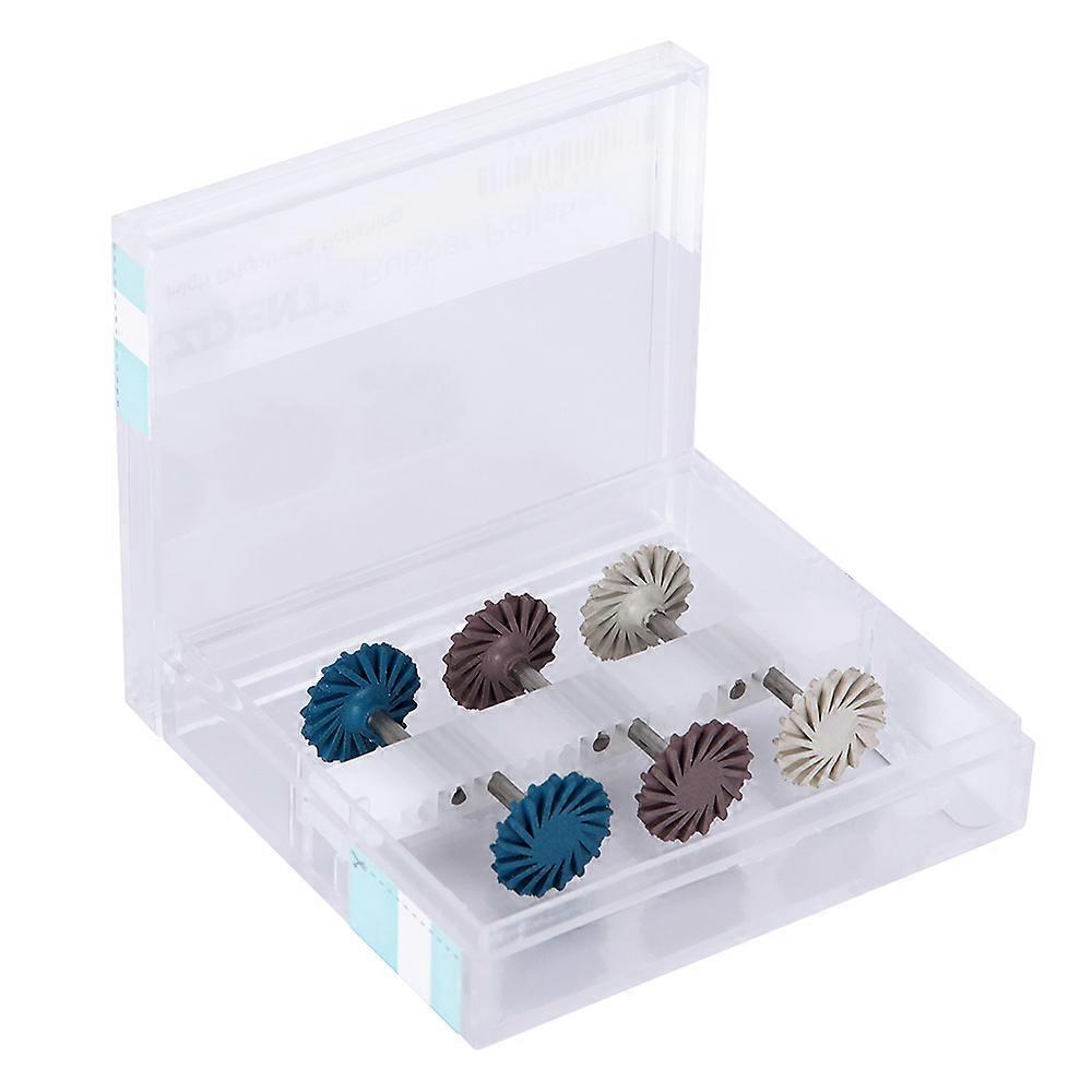 Fsw Azdent 6 Pcs Set Disque de Polissage Composite Dentaire Kit Ra Diamant Système de Polissage en 3 étapes 14mm Roue Caoutchouc Polisseur Outils Dentiste