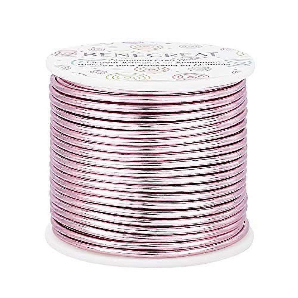 10 Gauge 80FT Tarnish Resistant Jewelry Craft Wire Bendable Aluminum Sculpting Metal Wire for Jewelry Craft Beading Work RosePink