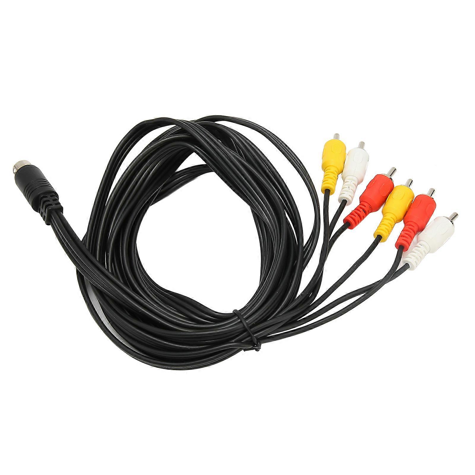 Mini DIN to 6 RCA Cable 9 Pin Clear Signal Stable Sound Video Composite Wire for Digital Camcorder TV AV Receiver