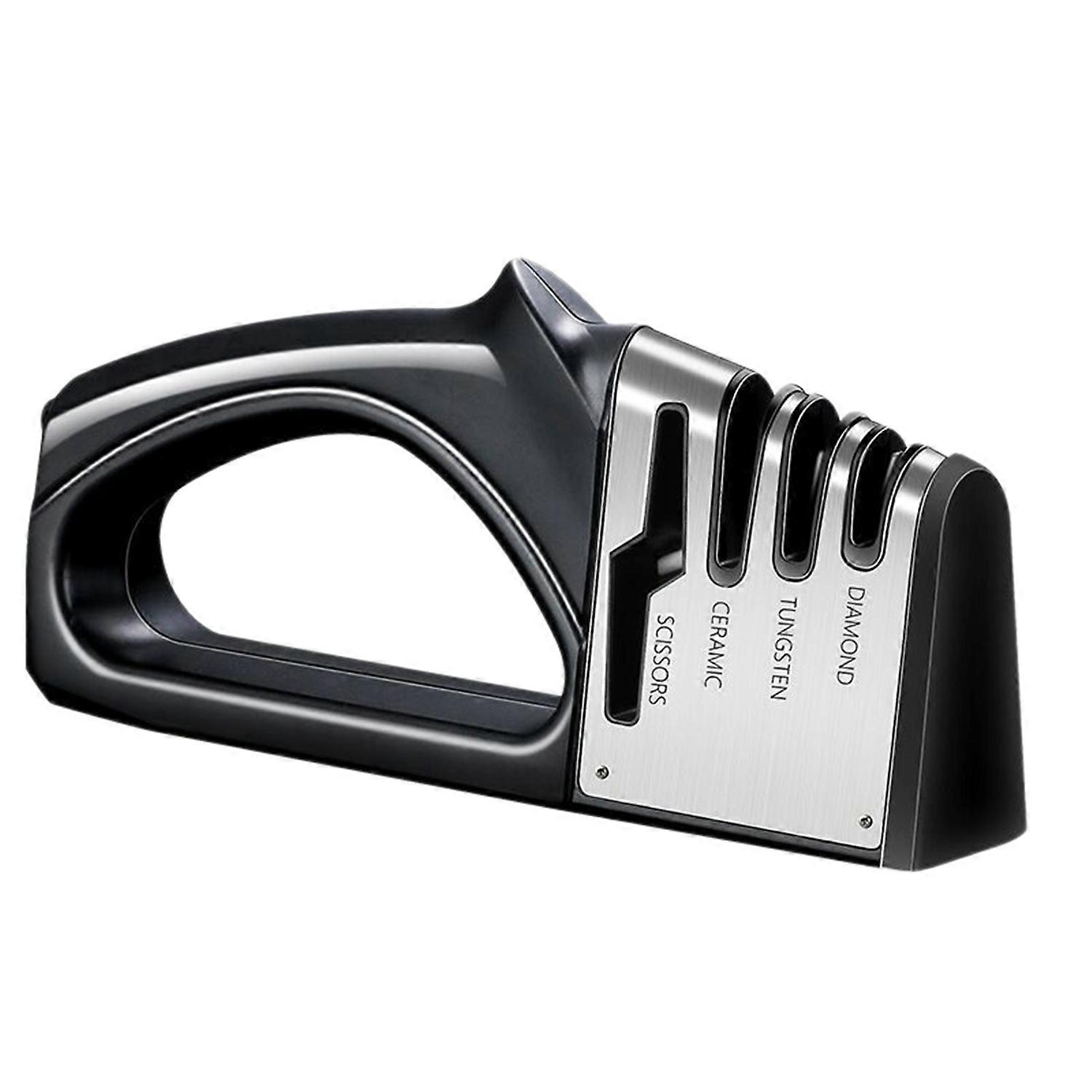 Sharpener,4 Stage Knife Sharpener,4-In-1 Knife And Scissors Sharpener With Diamond,Ceramic,Tungsten