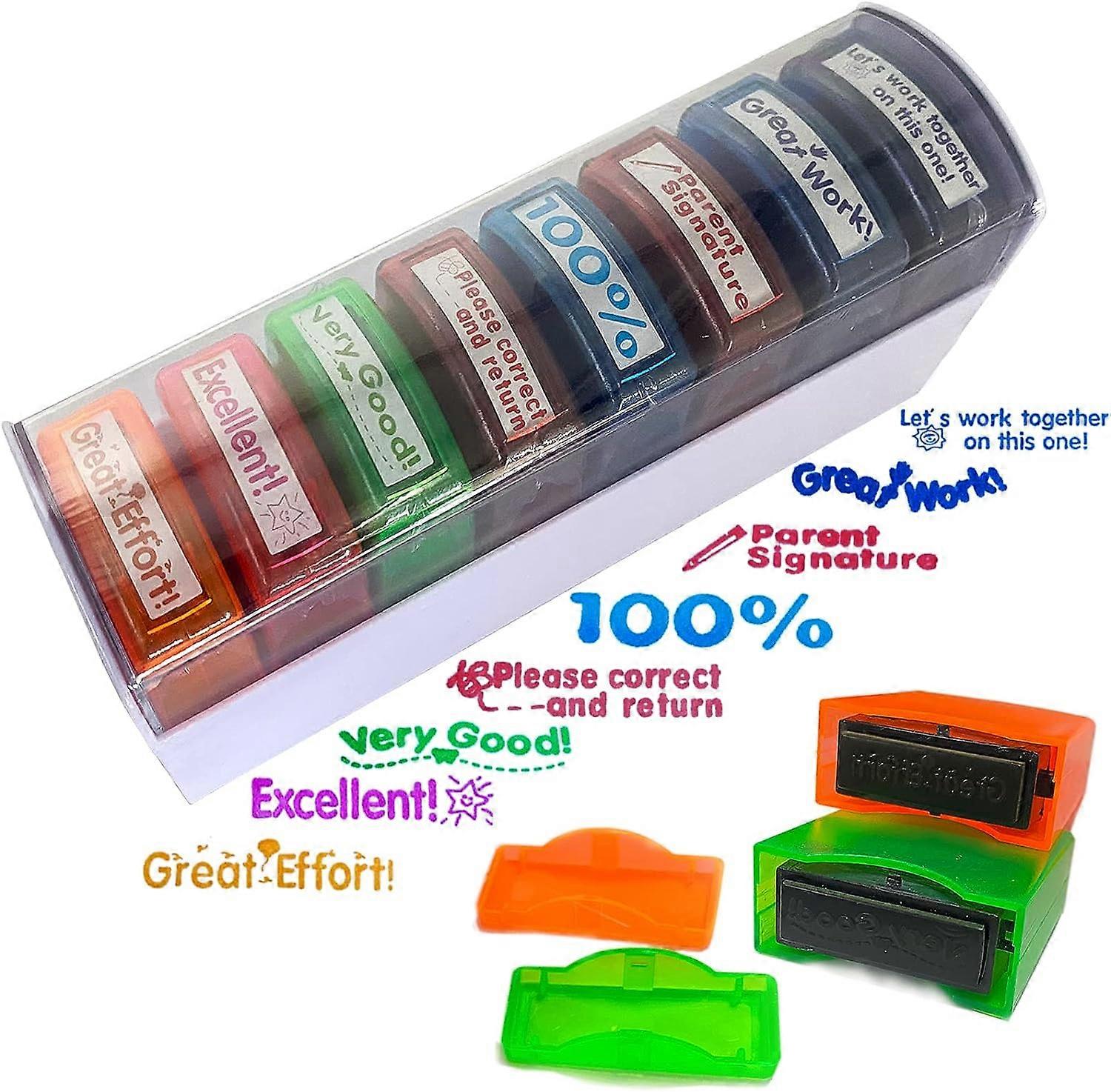 QQDD Self-Inking Teacher Stamps compatible with Grading Teacher Good Job Stamp compatible with Classroom Paren