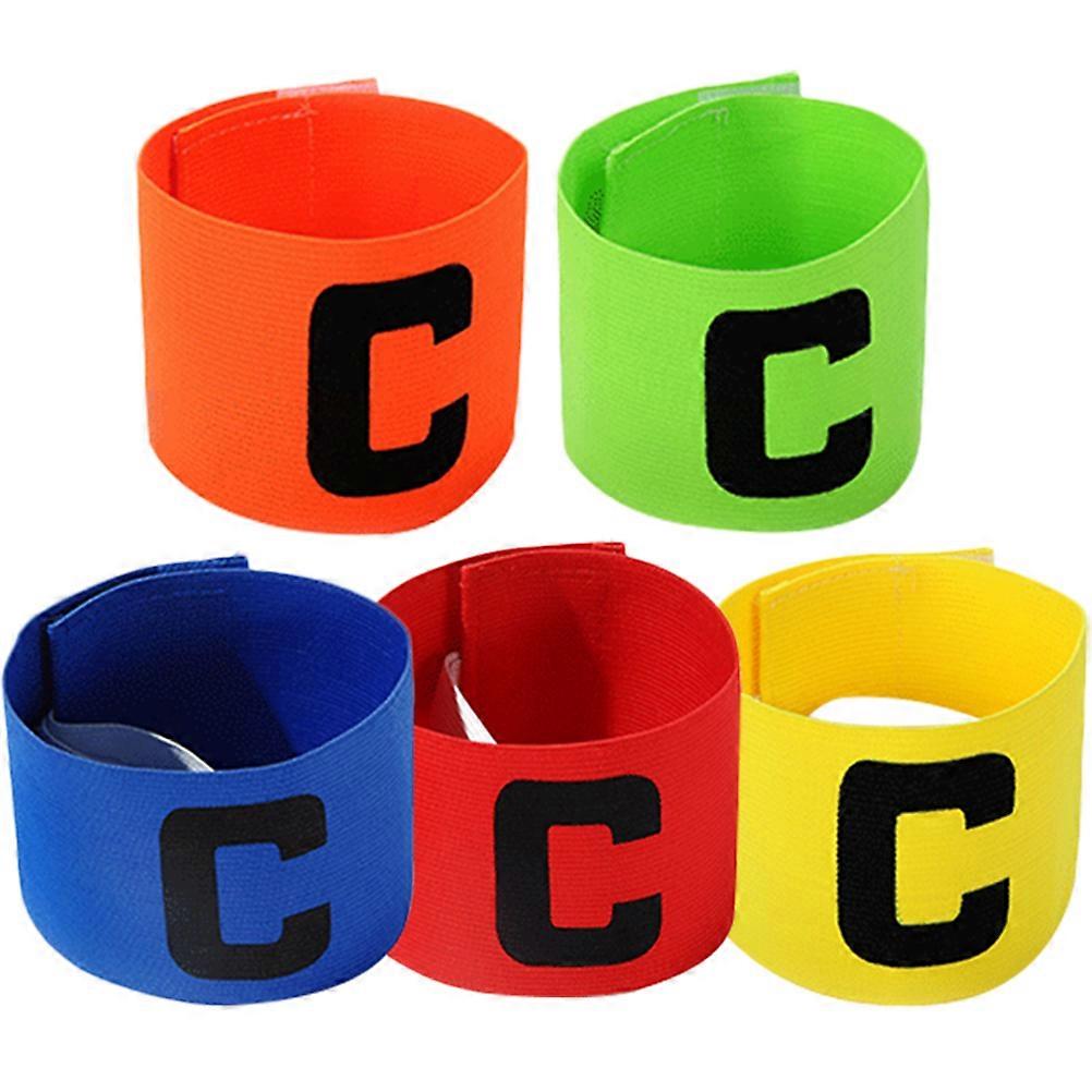 5pcs Professional Captain Bands Wear-resistant Football Bands Convenient Arm Bands