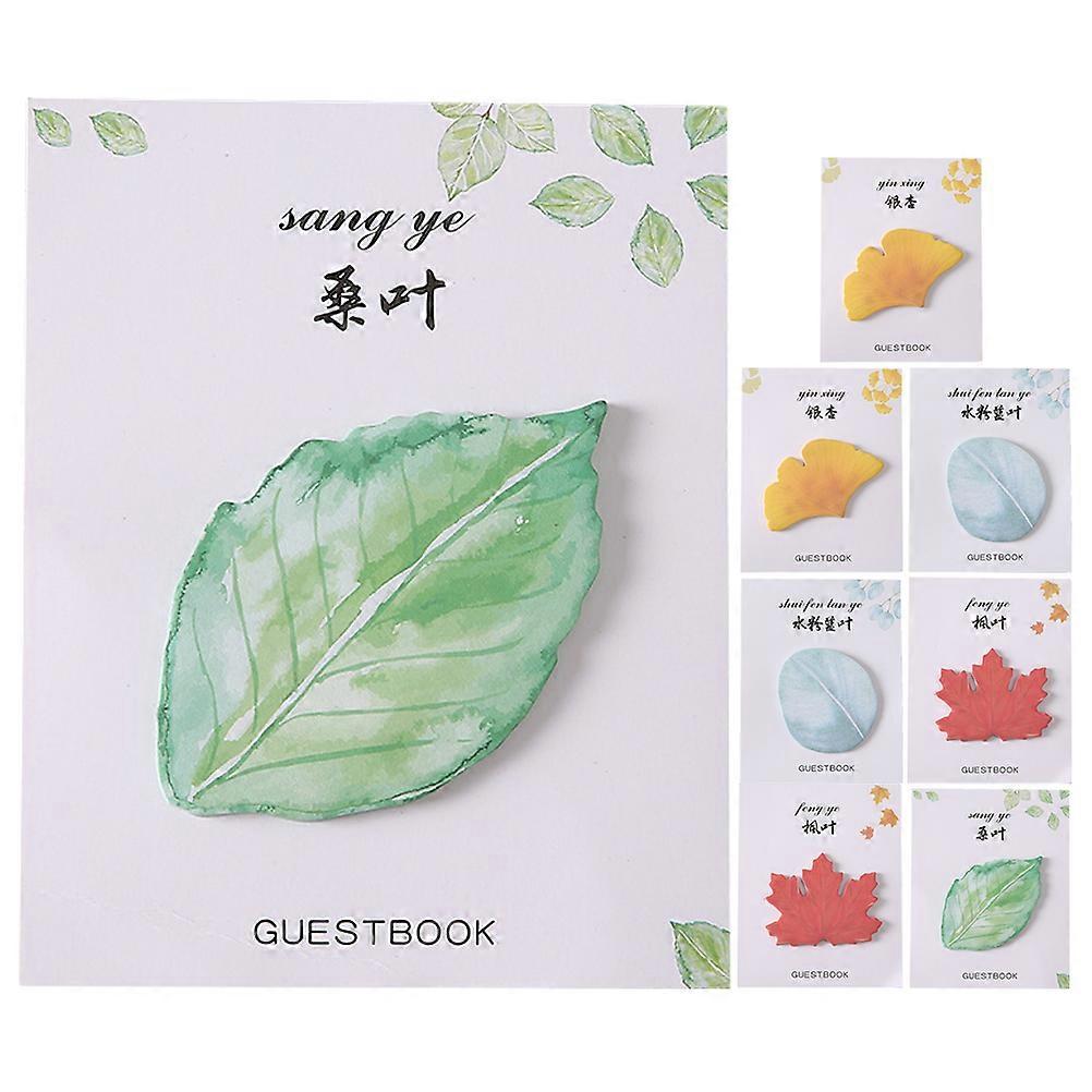 8Pcs Leaf Design Memo Pads Unique Leaf Note Stickers Reminding Note Paper