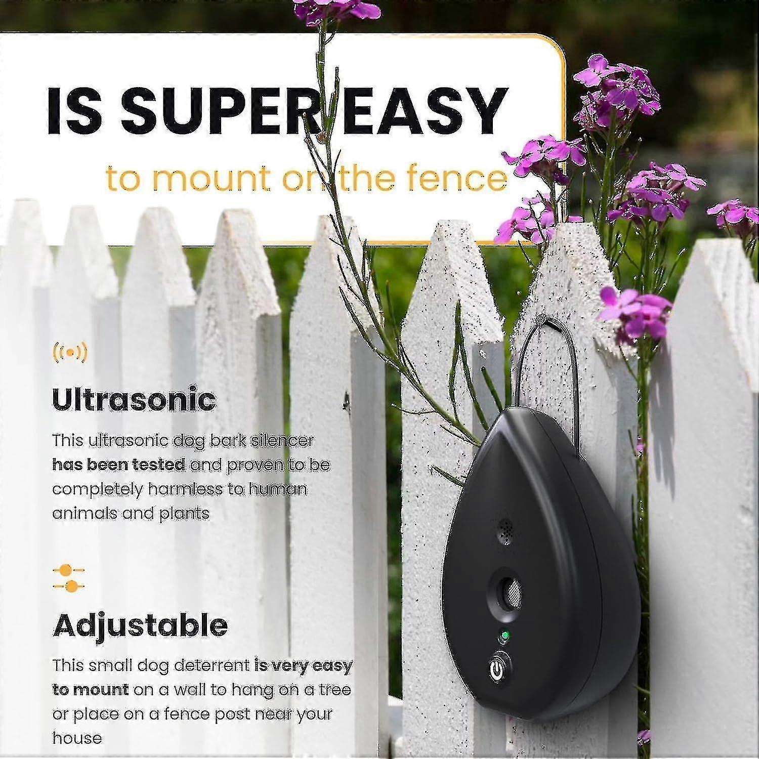 2024 안티 수피 장치 및 75 피트 이웃 개 소음기 - 3 레벨 수피 상자 수피 방지 장치, 수피 정지 장치 초음파 개 짖기