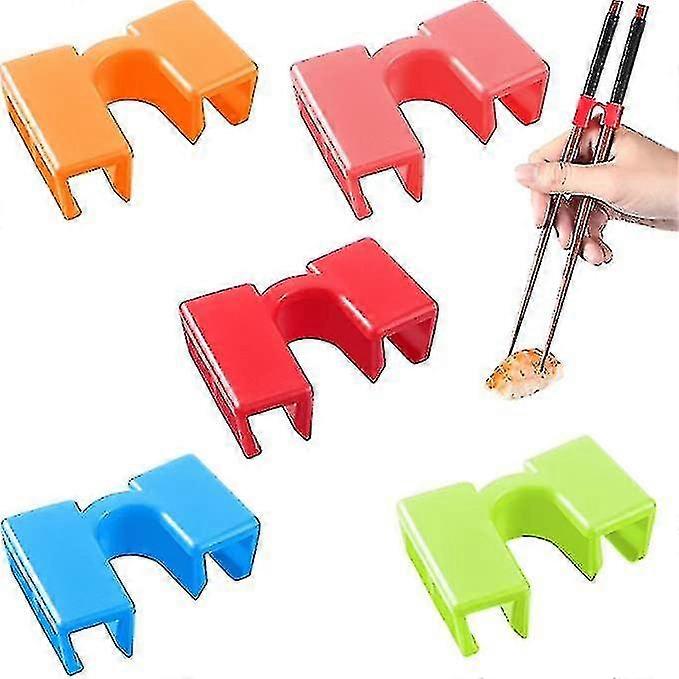 5 Pairs Reusable Chopstick Helpers Practice Chinese Chop Stick Training Chopsticks For Many Age, Kids, Adult, Beginner, Trainers Or Learner (multi Col