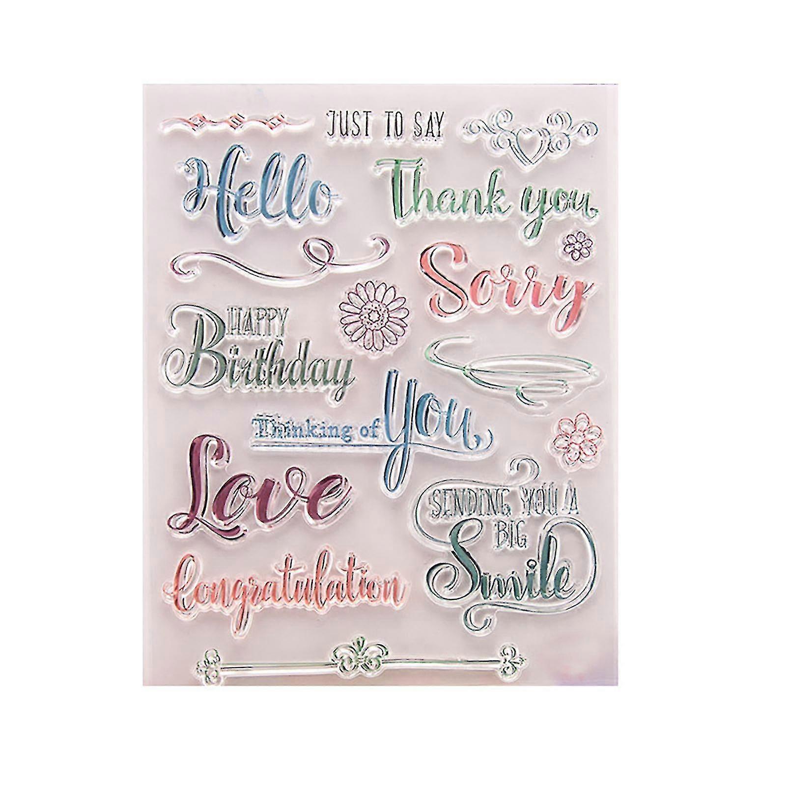 Plexiglass Transparent Stamp Rubber Stamp Alphabet Cake Stamp Tool Q