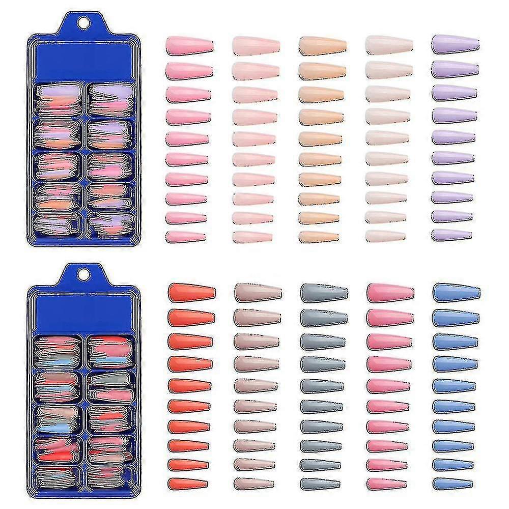 200 extra long press on nails artificial false nails-b