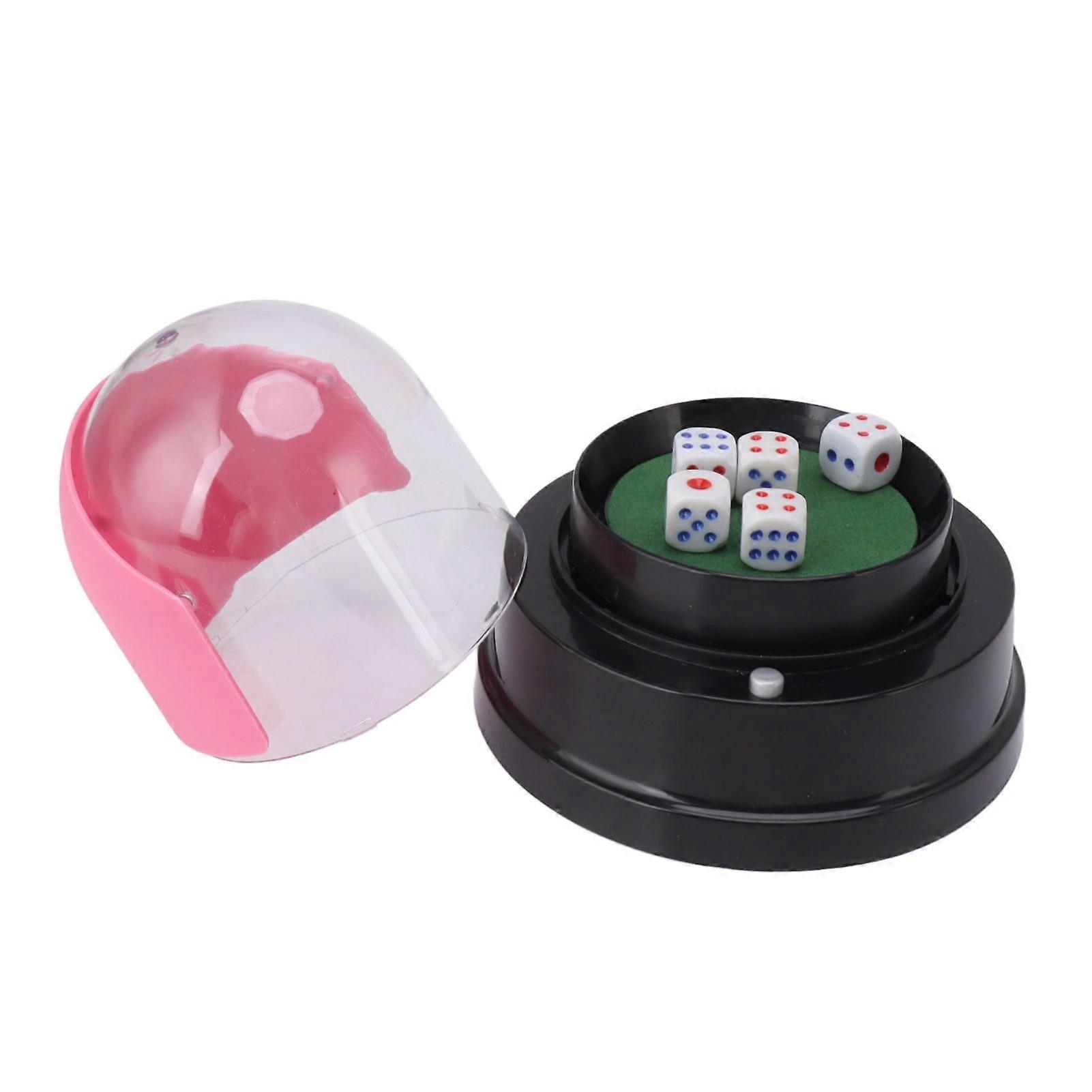 Automatic Dice Cup PP Electrical Shaking Dice Roller Cup Set with 5 Dice for KTV Pub Bar Party
