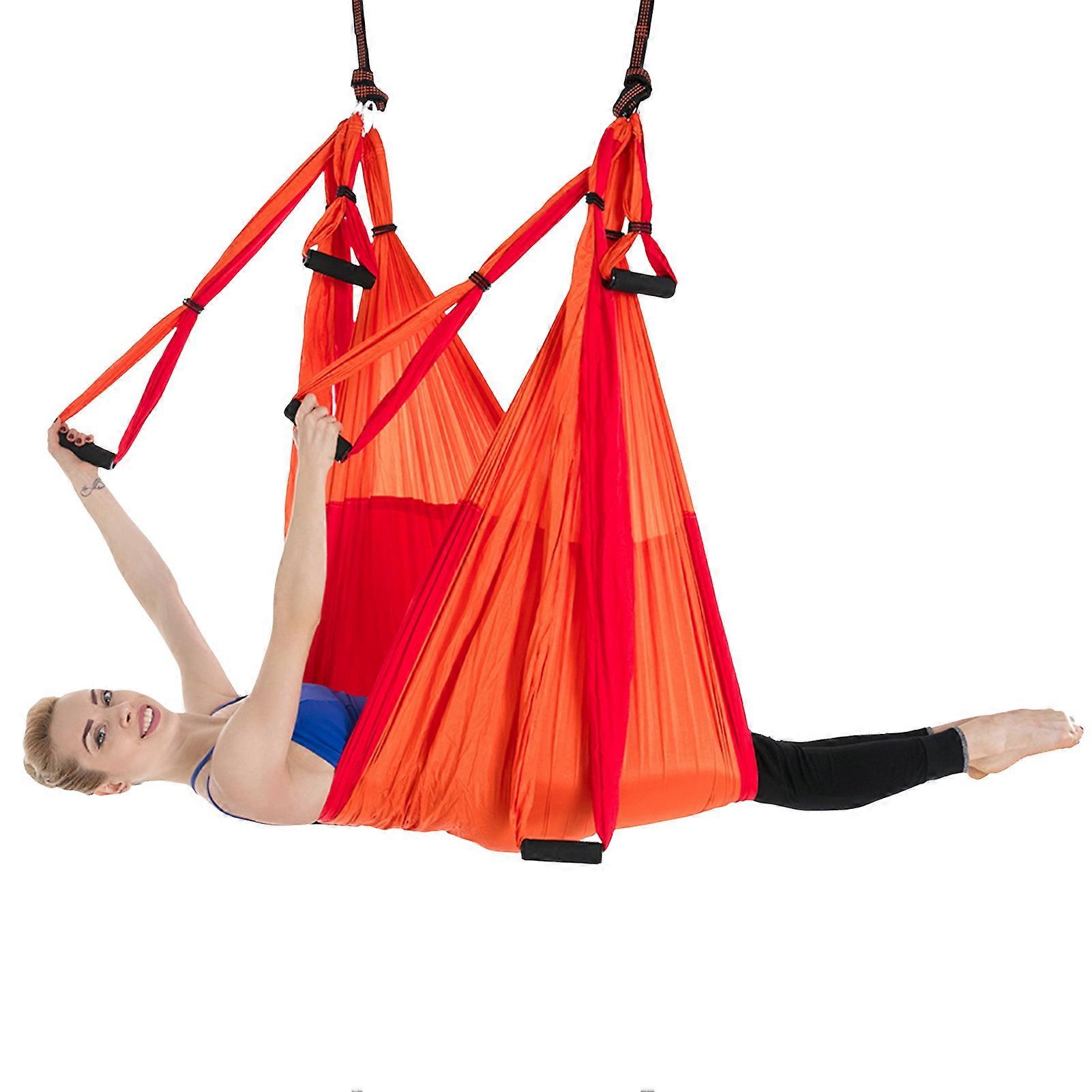 Aerial Yoga Swing Set Holds 441lb Capacity Adjustable Swing with Chain Extension Safety Yoga Hammock for Yoga Enthusiasts Full Body Training