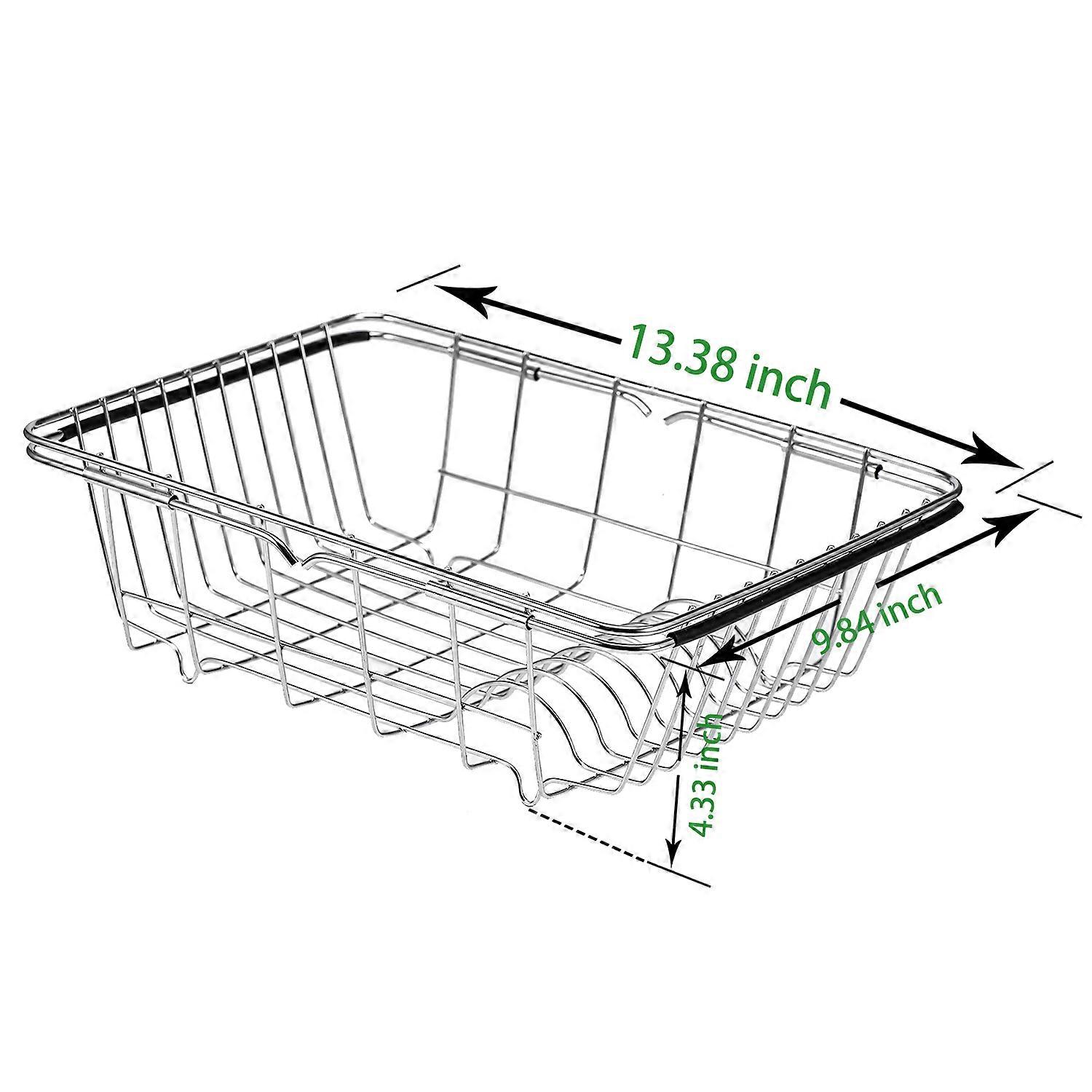 Dish Drying Rack Expandable Dishes Drainer Over The Sink Adjustable Arms Dish Drainer, Dish Rack in Sink, Rustproof Stainless Steel