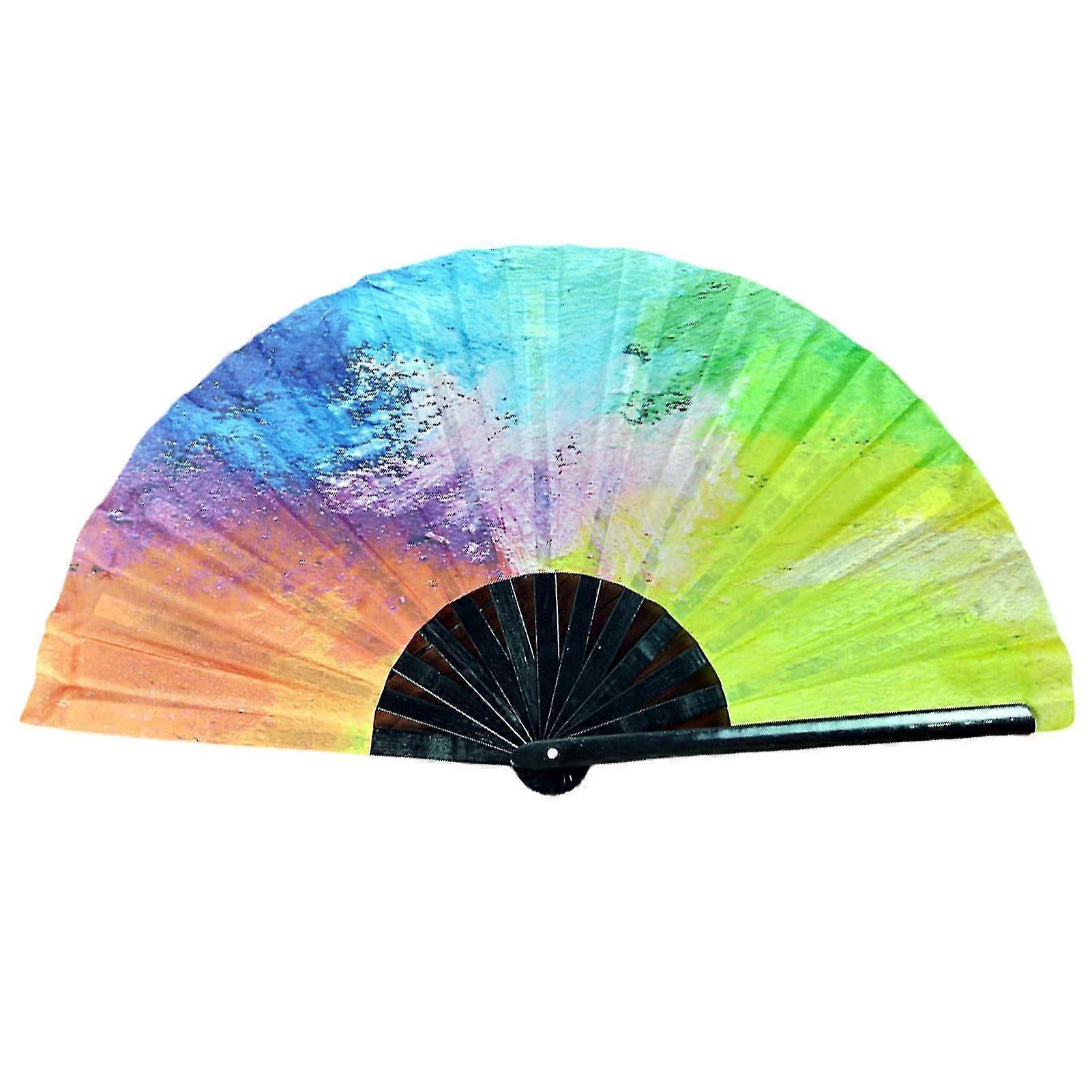 Folding Fan Floral Starry Sky Print Fan Stylish Handheld Fan For Parties Festivals Performance