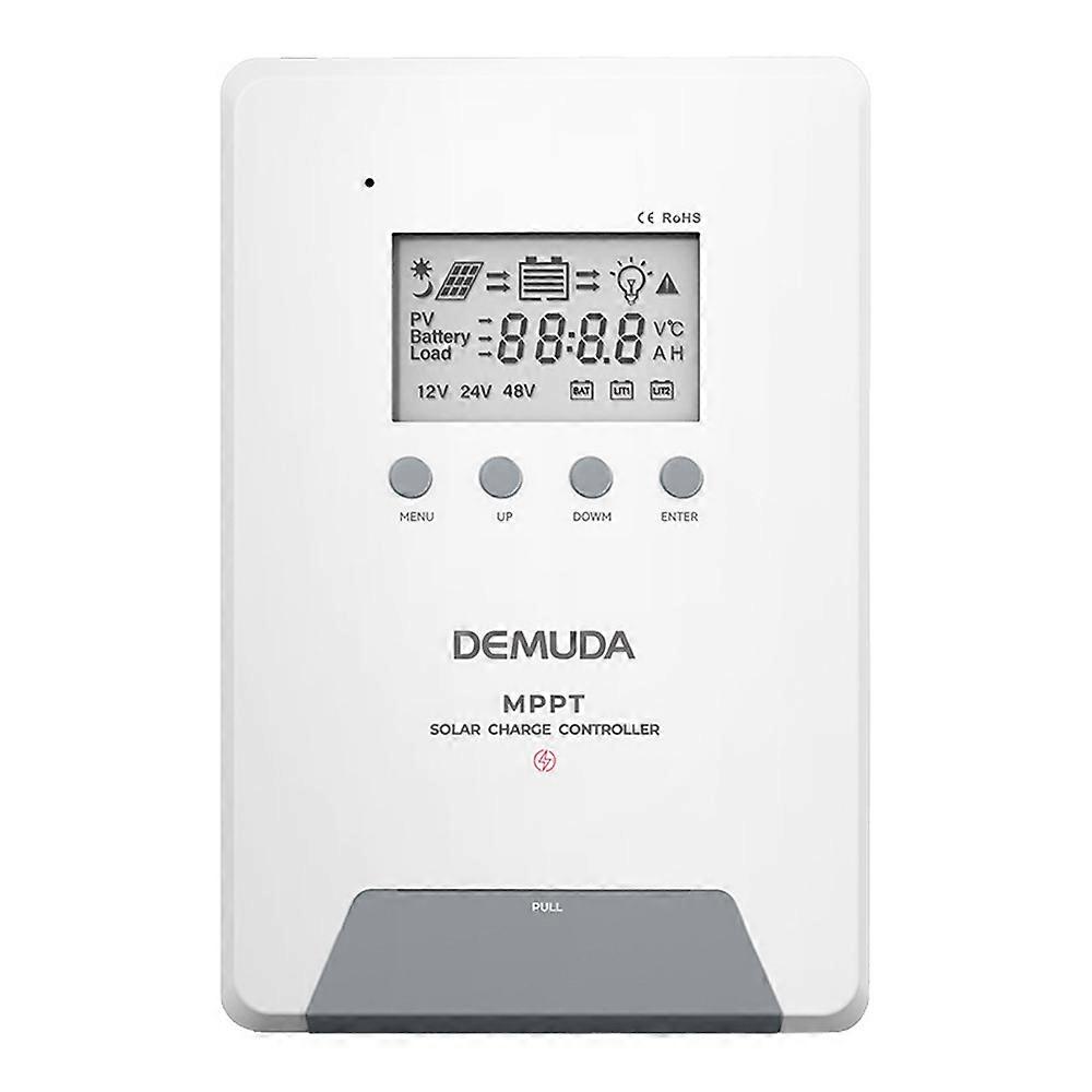 40A MPPT Solar Charge Controller RV Charging 12V/24V Intelligent Solar Panel Regulator Auto Tracking with Large LCD Display Dual USB Port for Leadacid